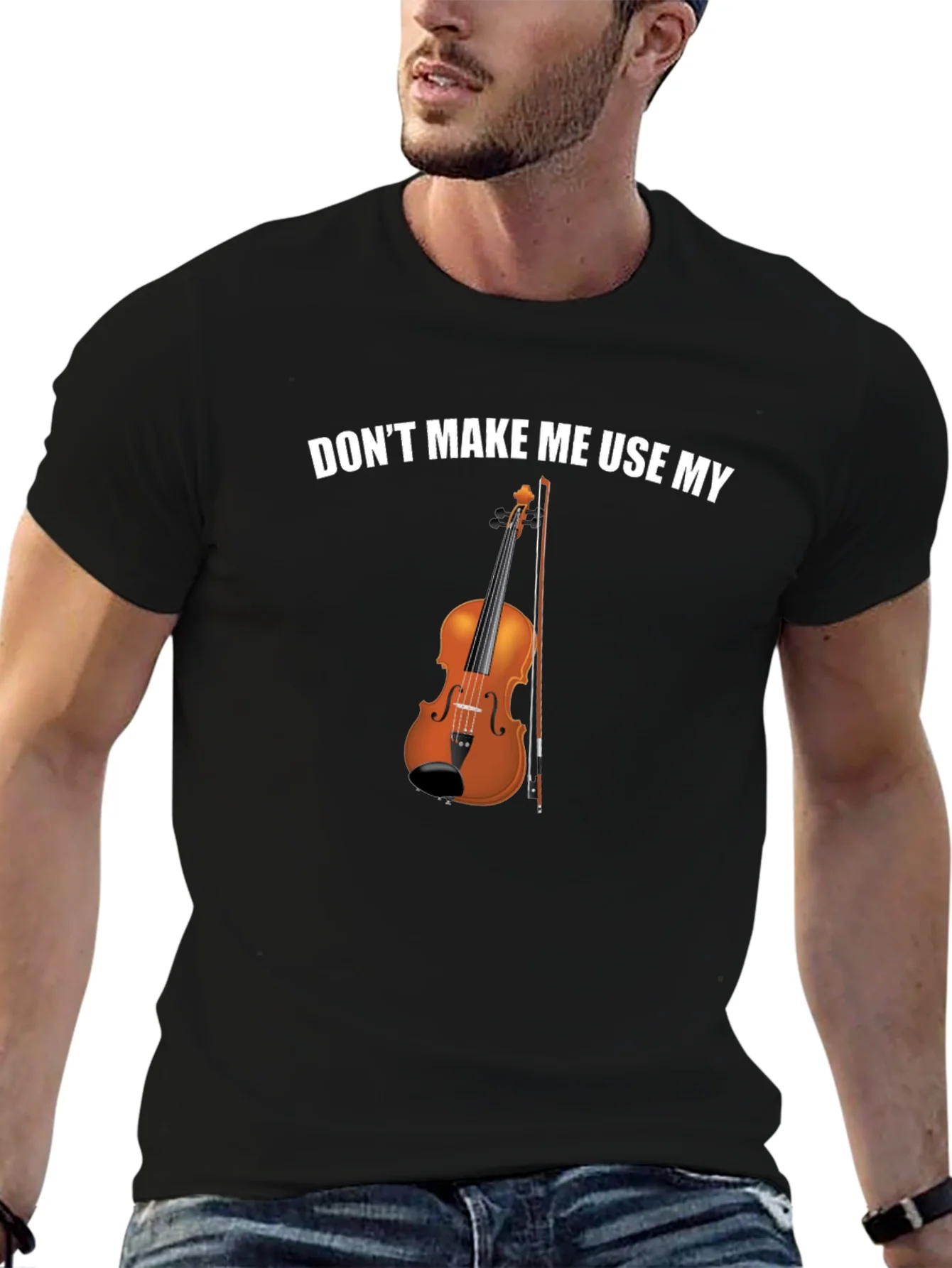 Rebbecca Dont Make Me Use My Violin Funny T-Shirt