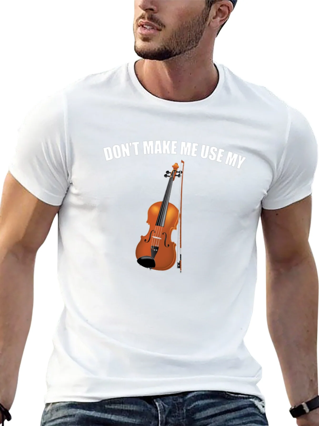 Rebbecca Dont Make Me Use My Violin Funny T-Shirt