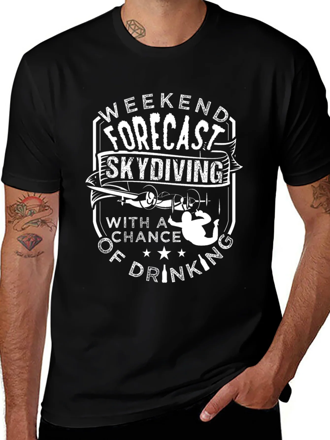 Rebbecca Weekend Forecast Skydiving T-Shirt