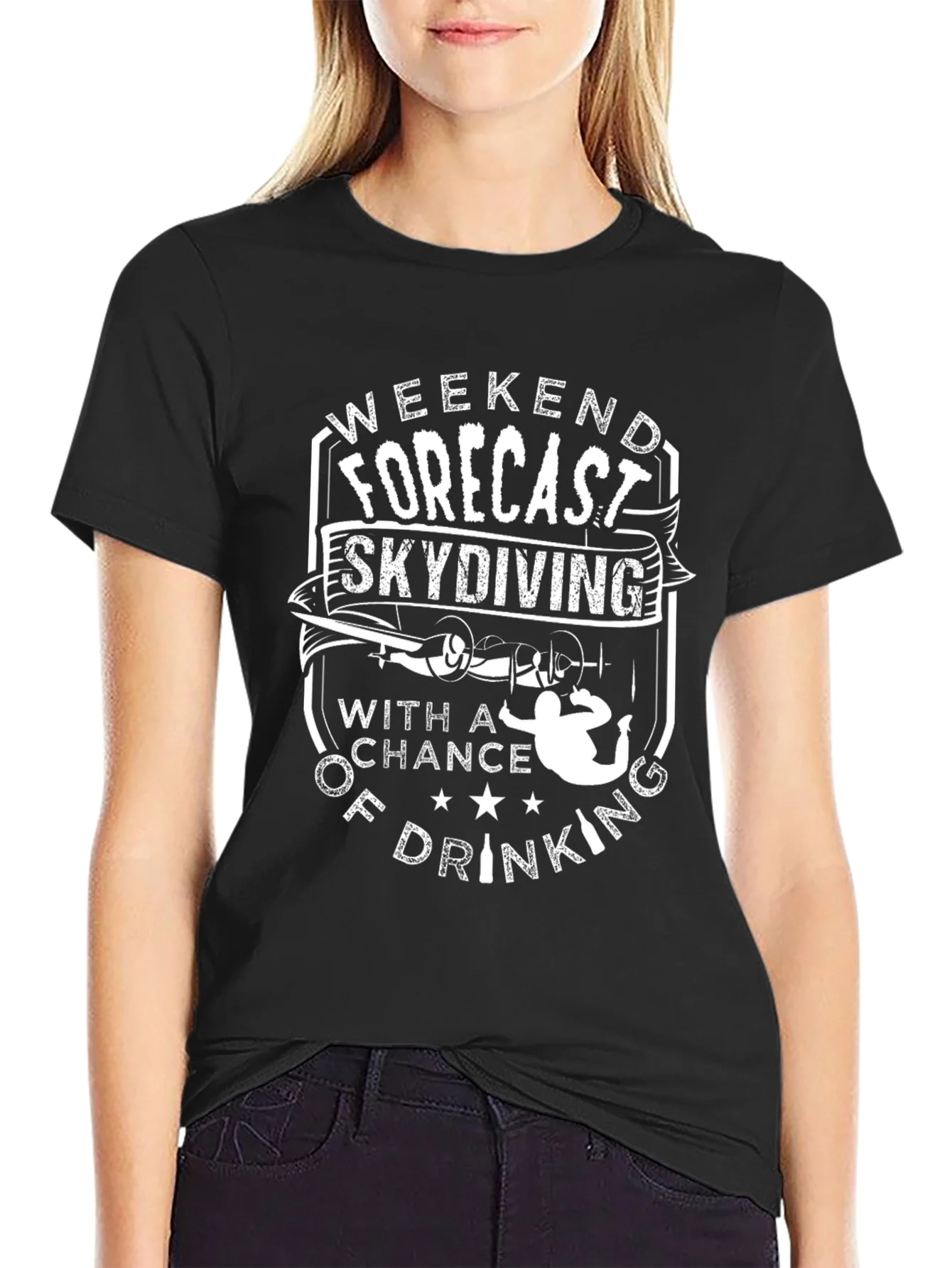 Rebbecca Weekend Forecast Skydiving T-Shirt