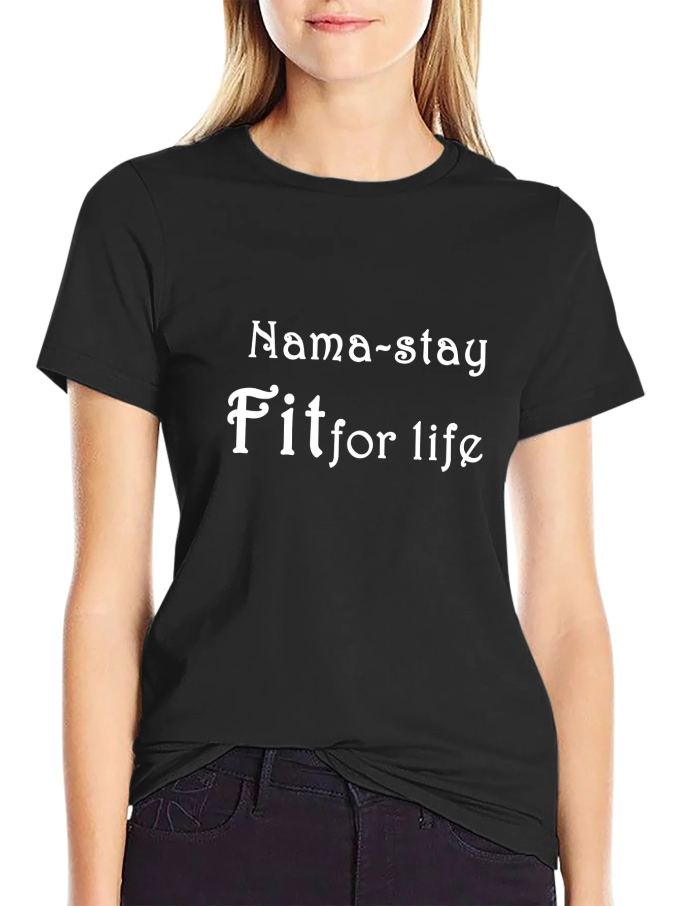 Rebbecca Nama-stay Fit For Life Black T-Shirt