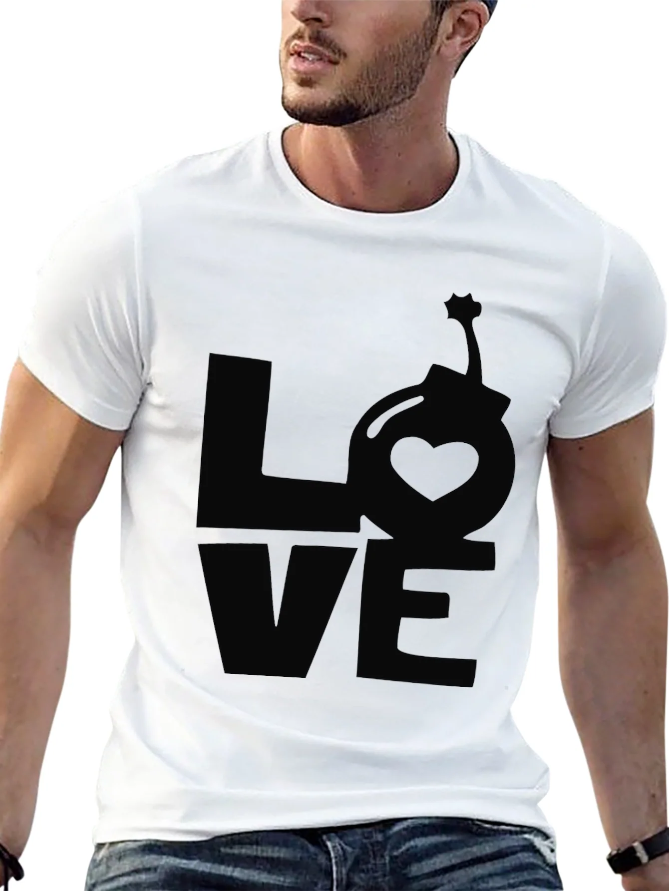 Camiseta Negra LOVE Bomba Coraz¨®n