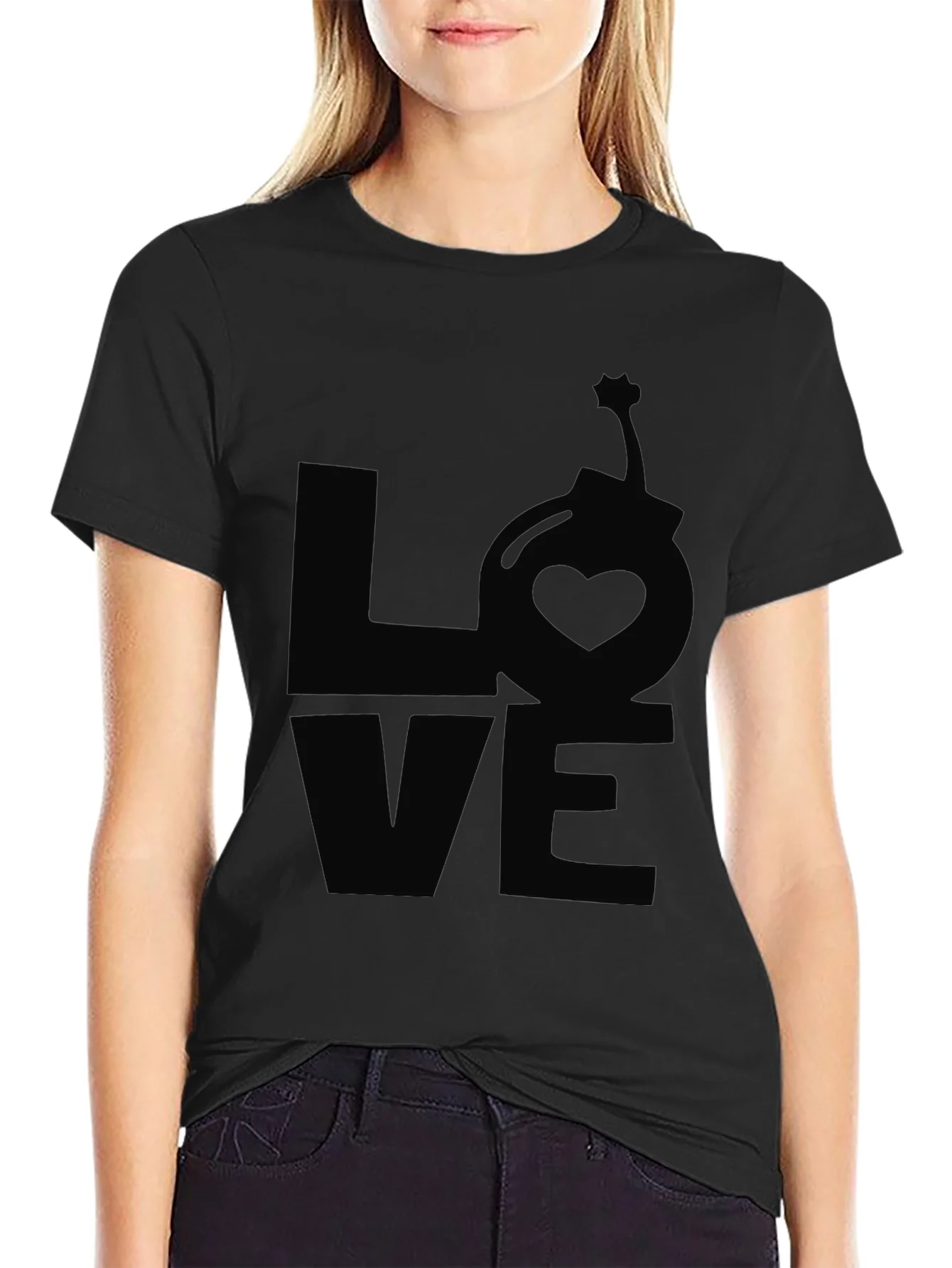 Camiseta Negra LOVE Bomba Coraz¨®n