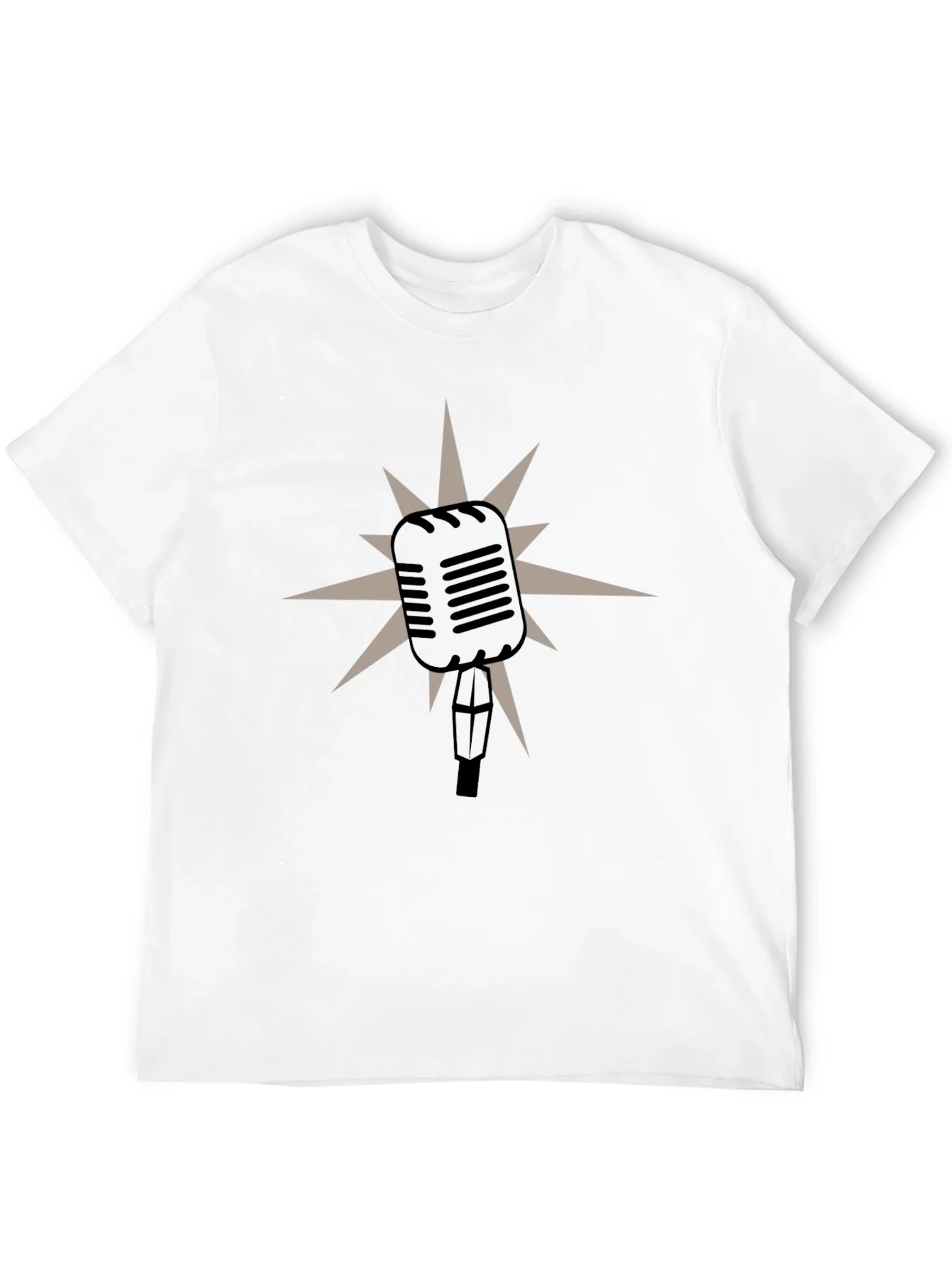 Camiseta Negra Retro Micr¨®fono Estelar