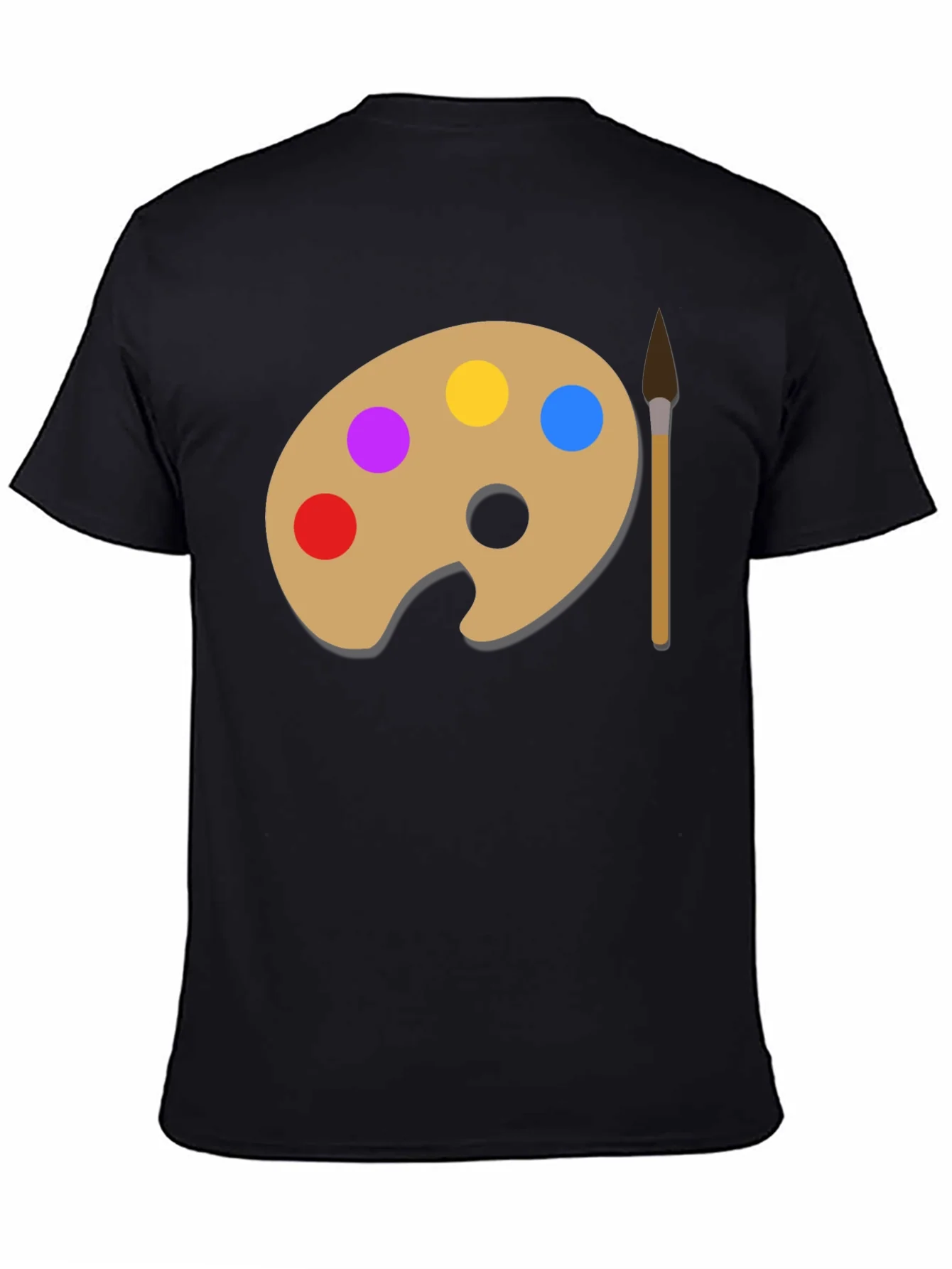 Camiseta Negra con Paleta de Pintor Art¨ªstica
