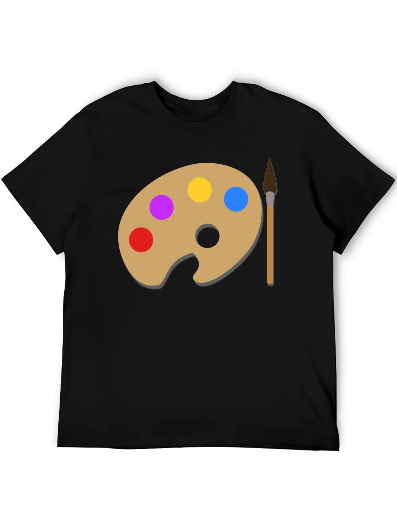 Camiseta Negra con Paleta de Pintor Art¨ªstica