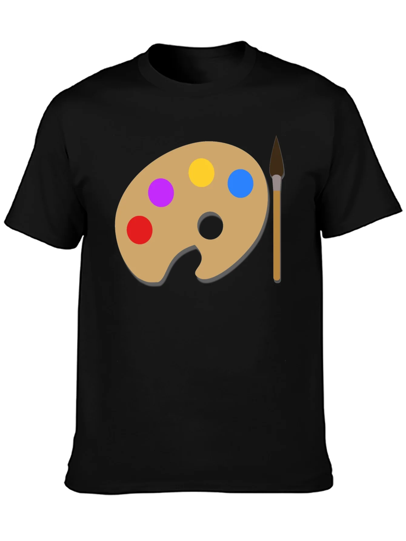 Camiseta Negra con Paleta de Pintor Art¨ªstica