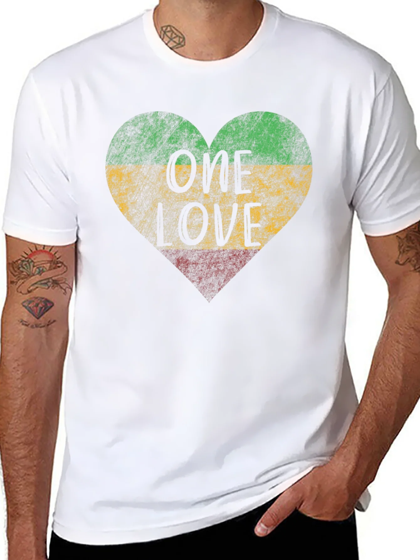 Camiseta Negra One Love Rasta