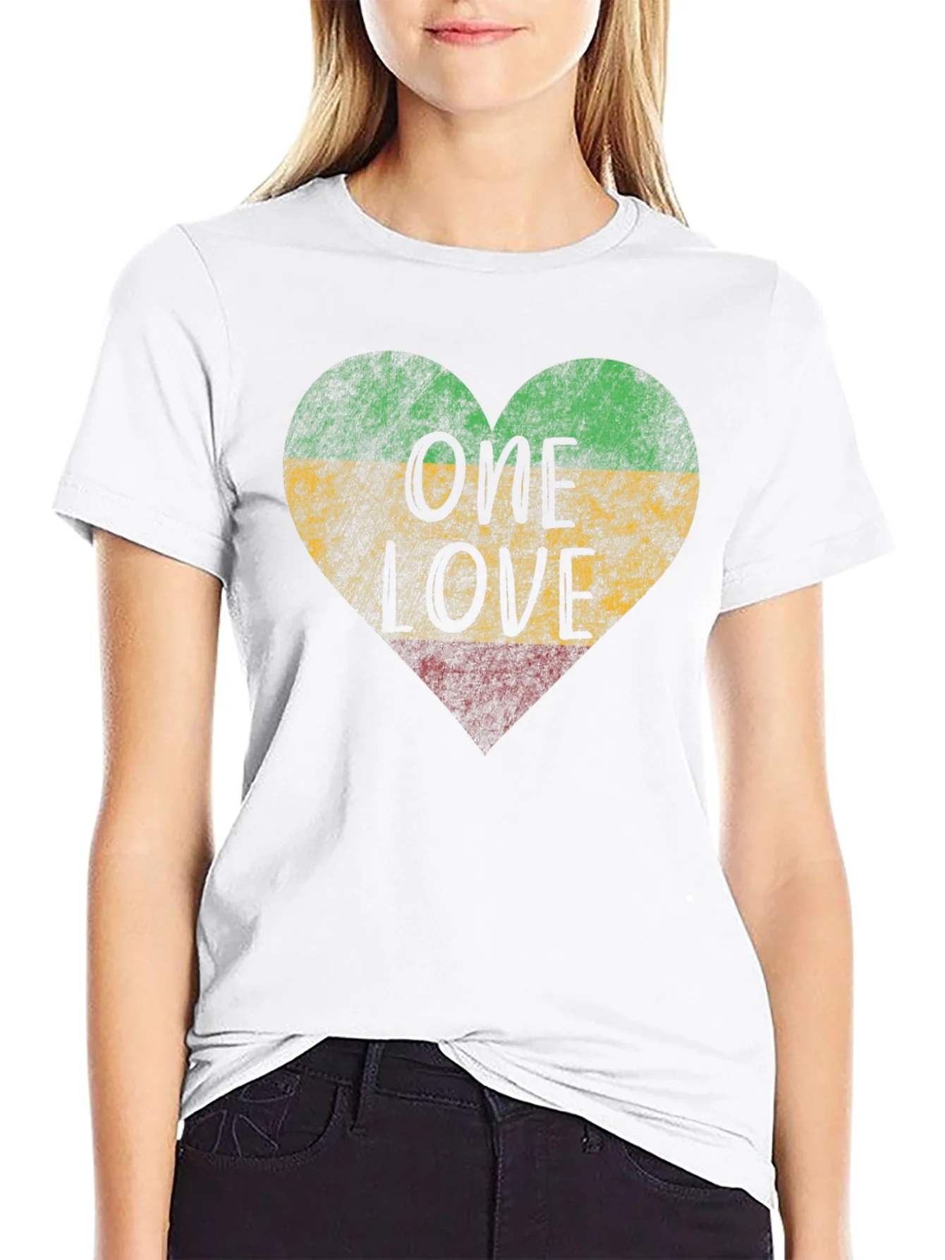Camiseta Negra One Love Rasta