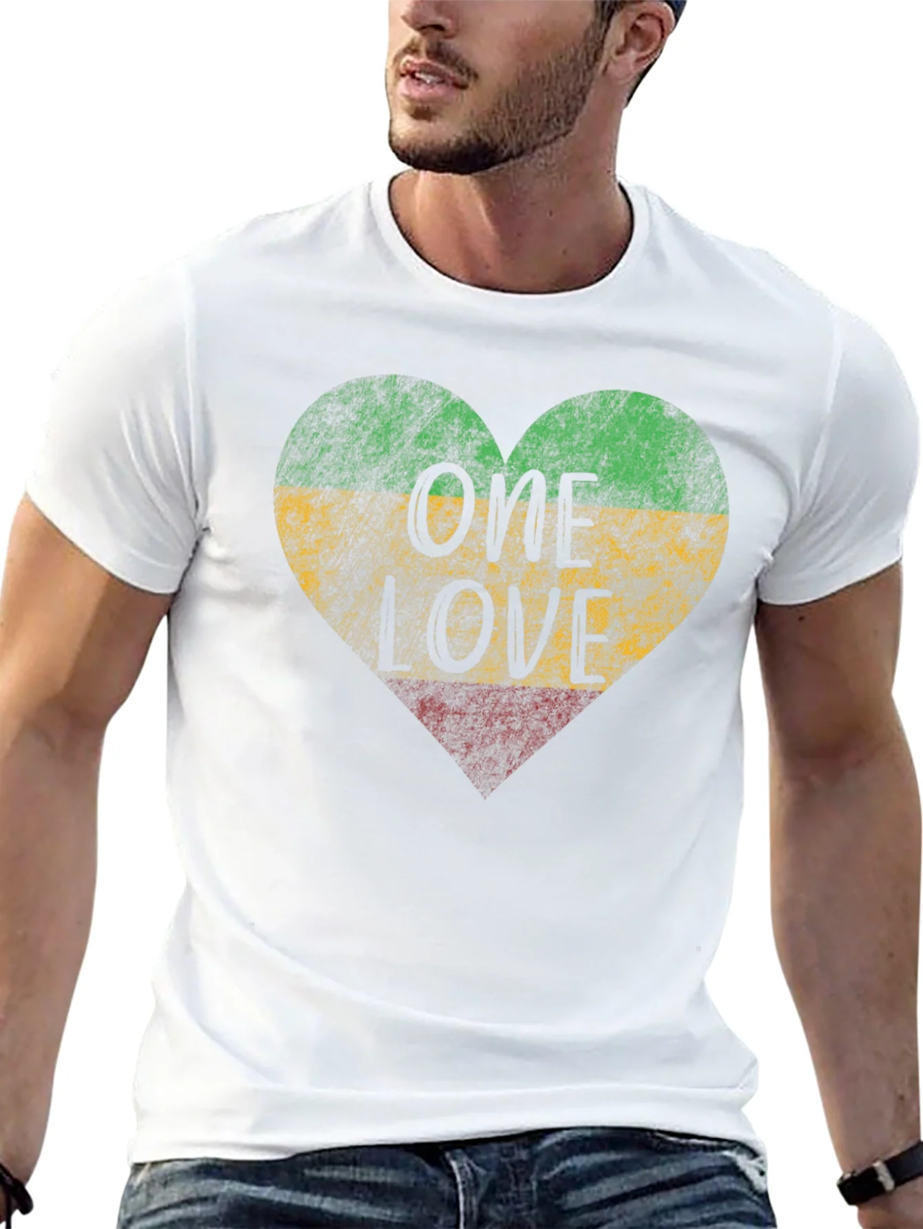Camiseta Negra One Love Rasta