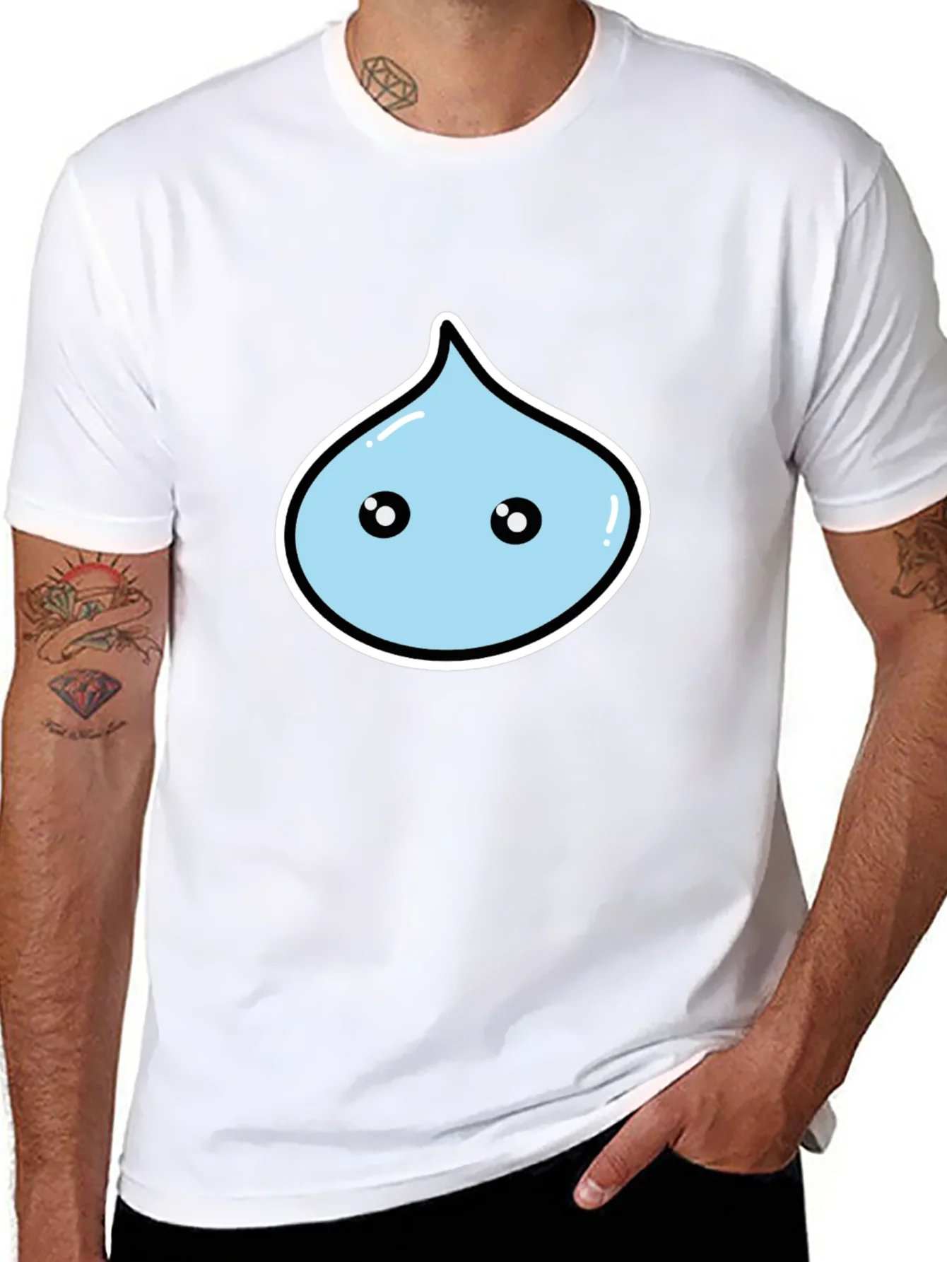 Rebbecca Kawaii Droplet Graphic Black T-Shirt