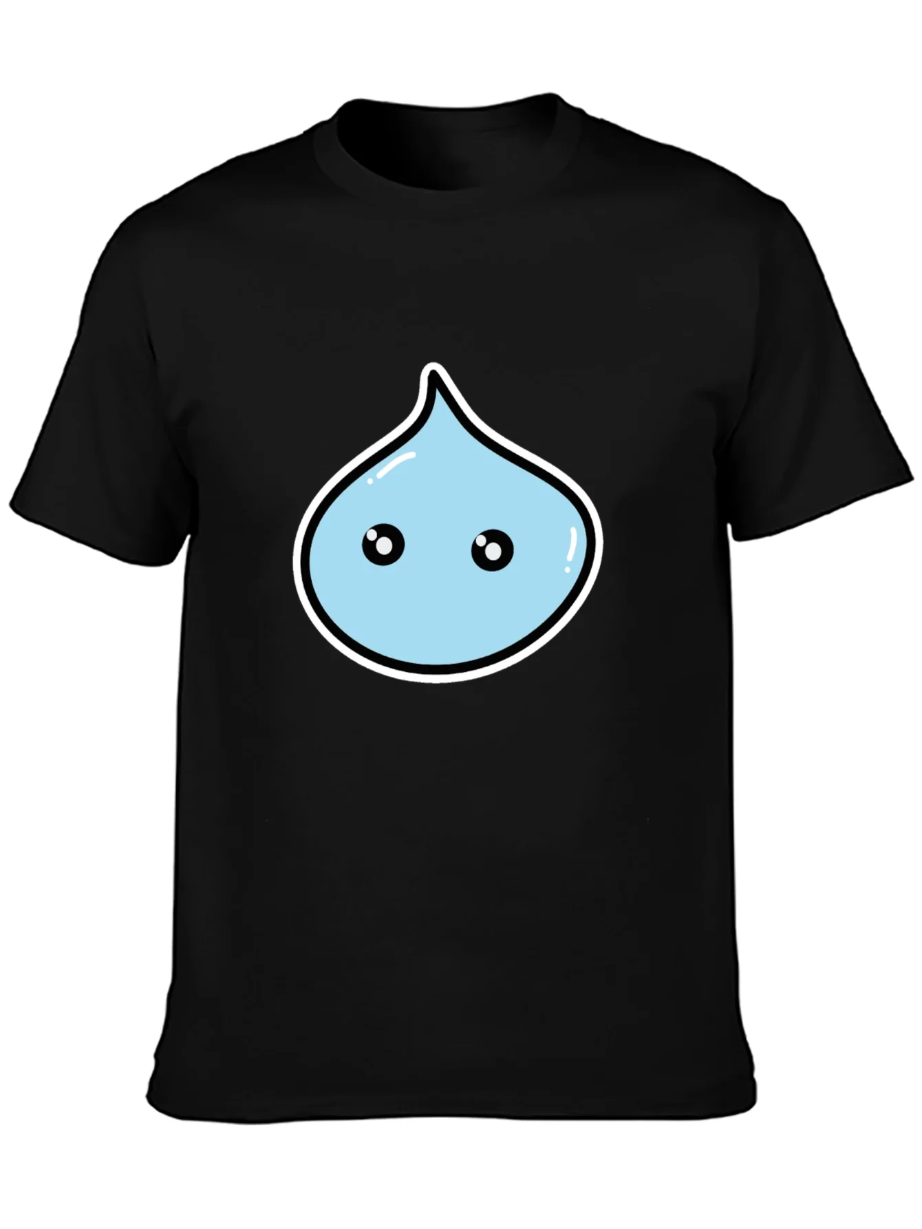 Rebbecca Kawaii Droplet Graphic Black T-Shirt