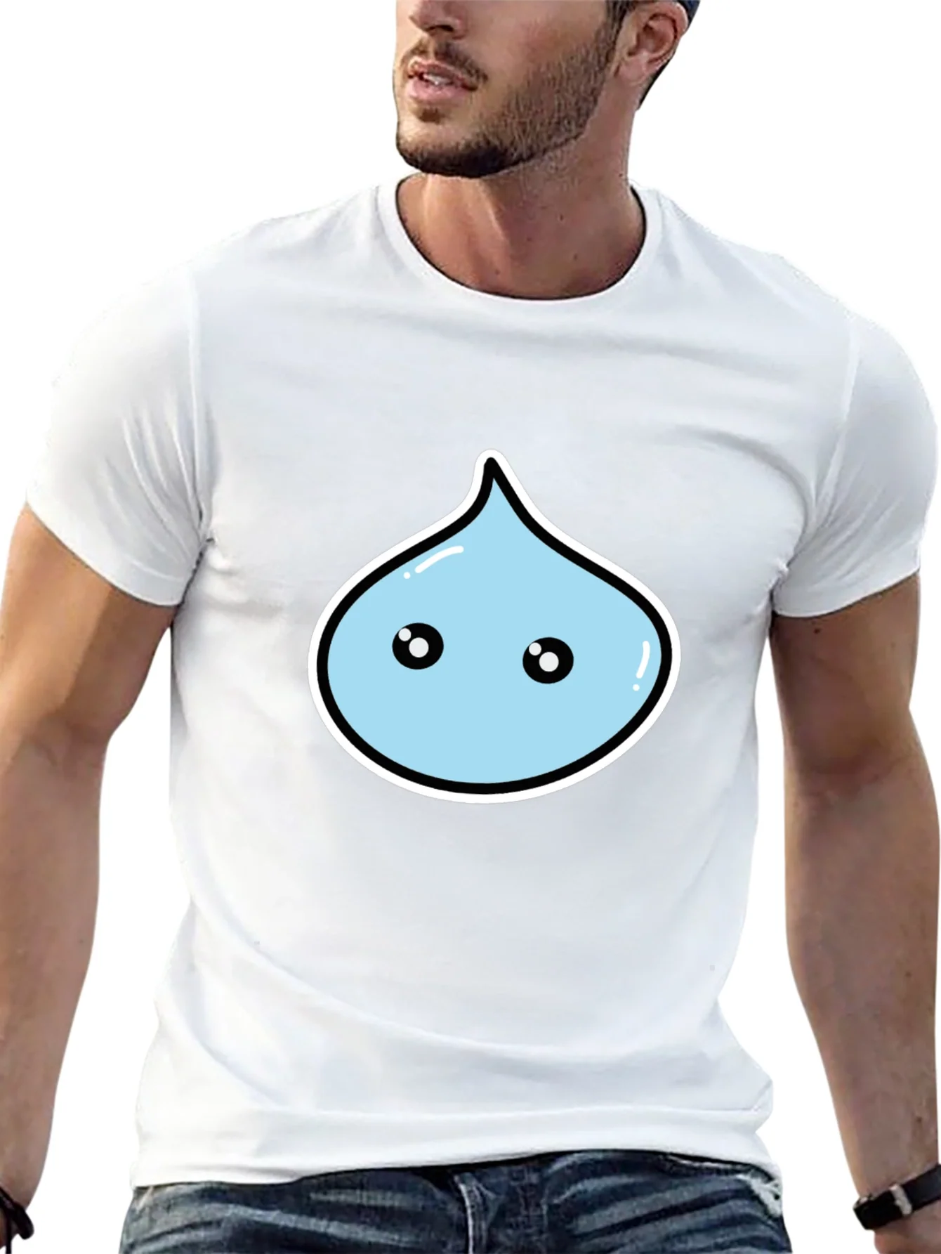 Rebbecca Kawaii Droplet Graphic Black T-Shirt