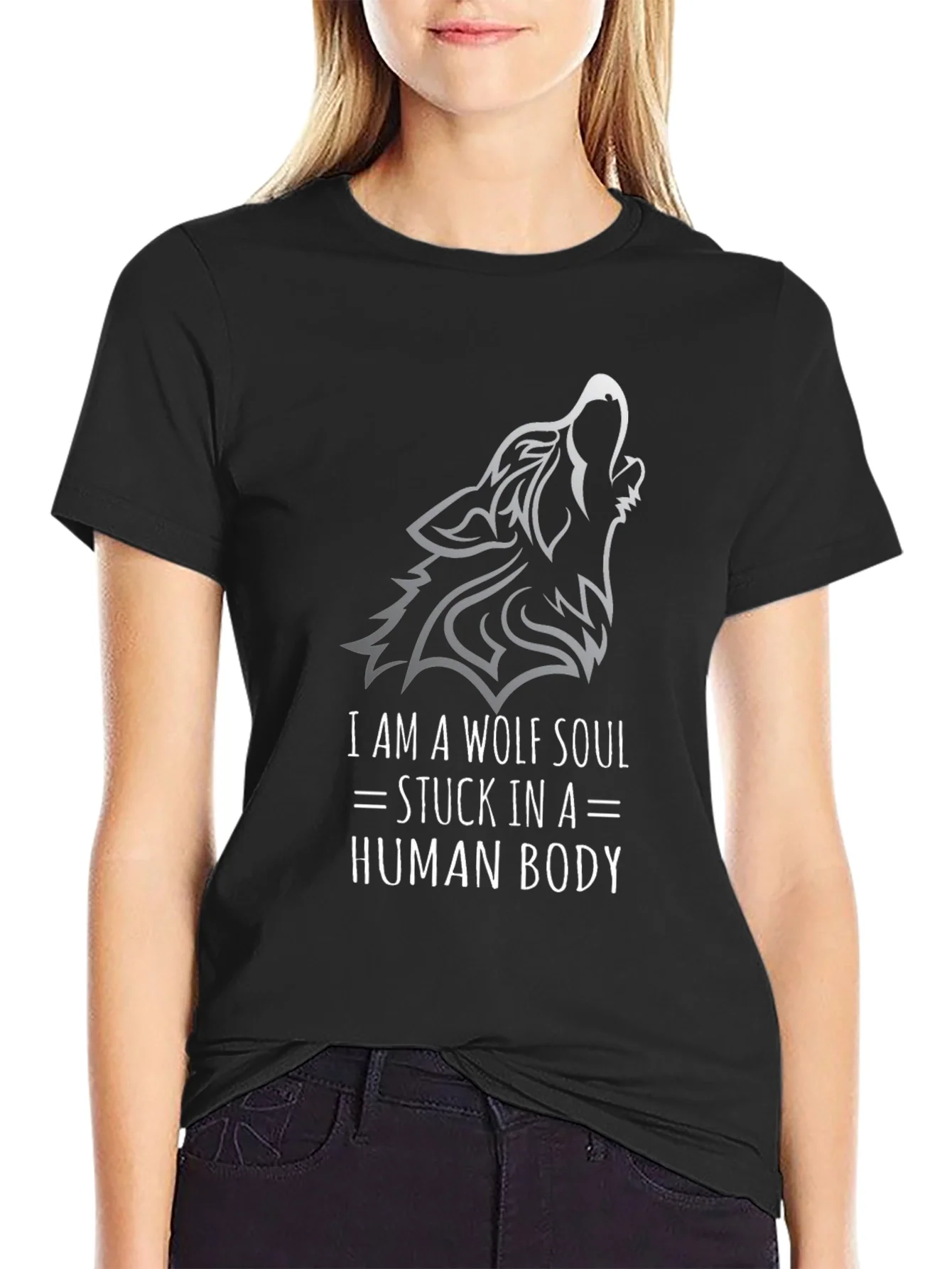 Rebbecca Wolf Soul Graphic Tee - Black Cotton T-Shirt