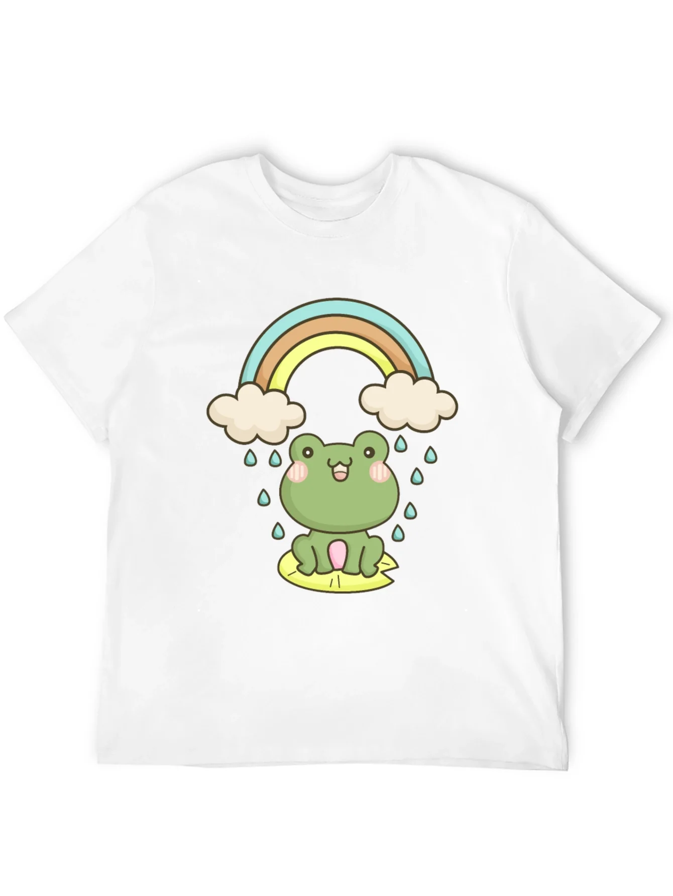 Camiseta Negra con Rana y Arco¨ªris Kawaii