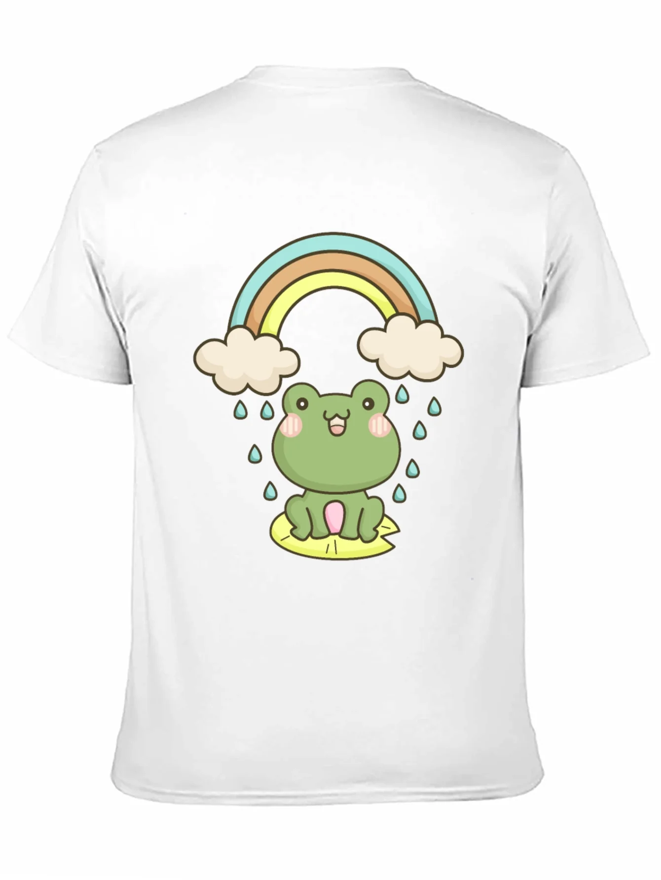 Camiseta Negra con Rana y Arco¨ªris Kawaii