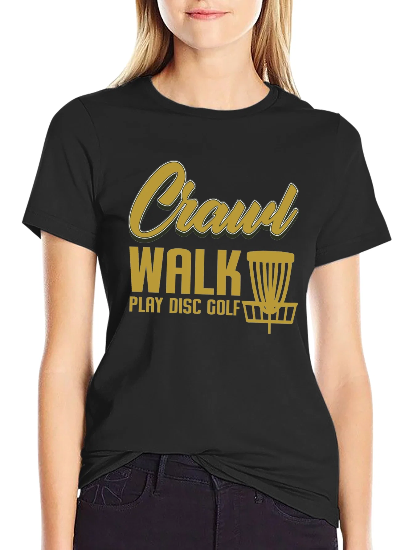 Rebbecca Crawl Walk Play Disc Golf T-Shirt