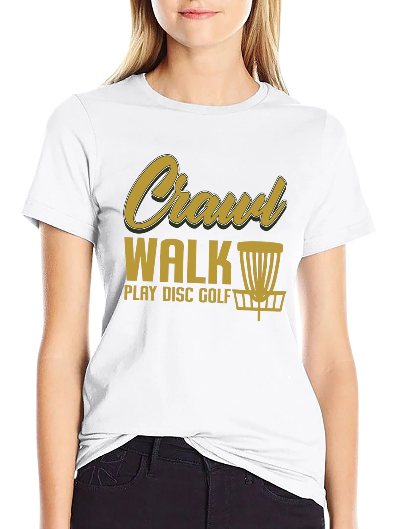 Rebbecca Crawl Walk Play Disc Golf T-Shirt