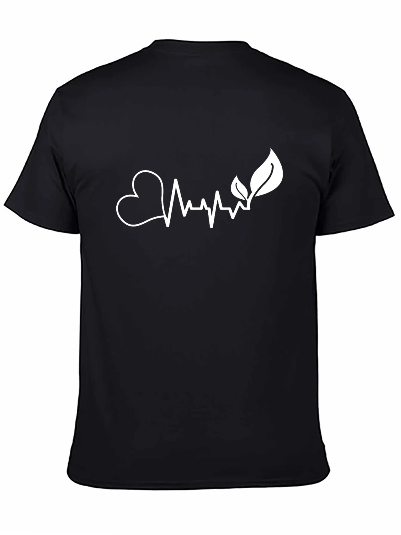 Camiseta Negra Coraz¨®n y Naturaleza