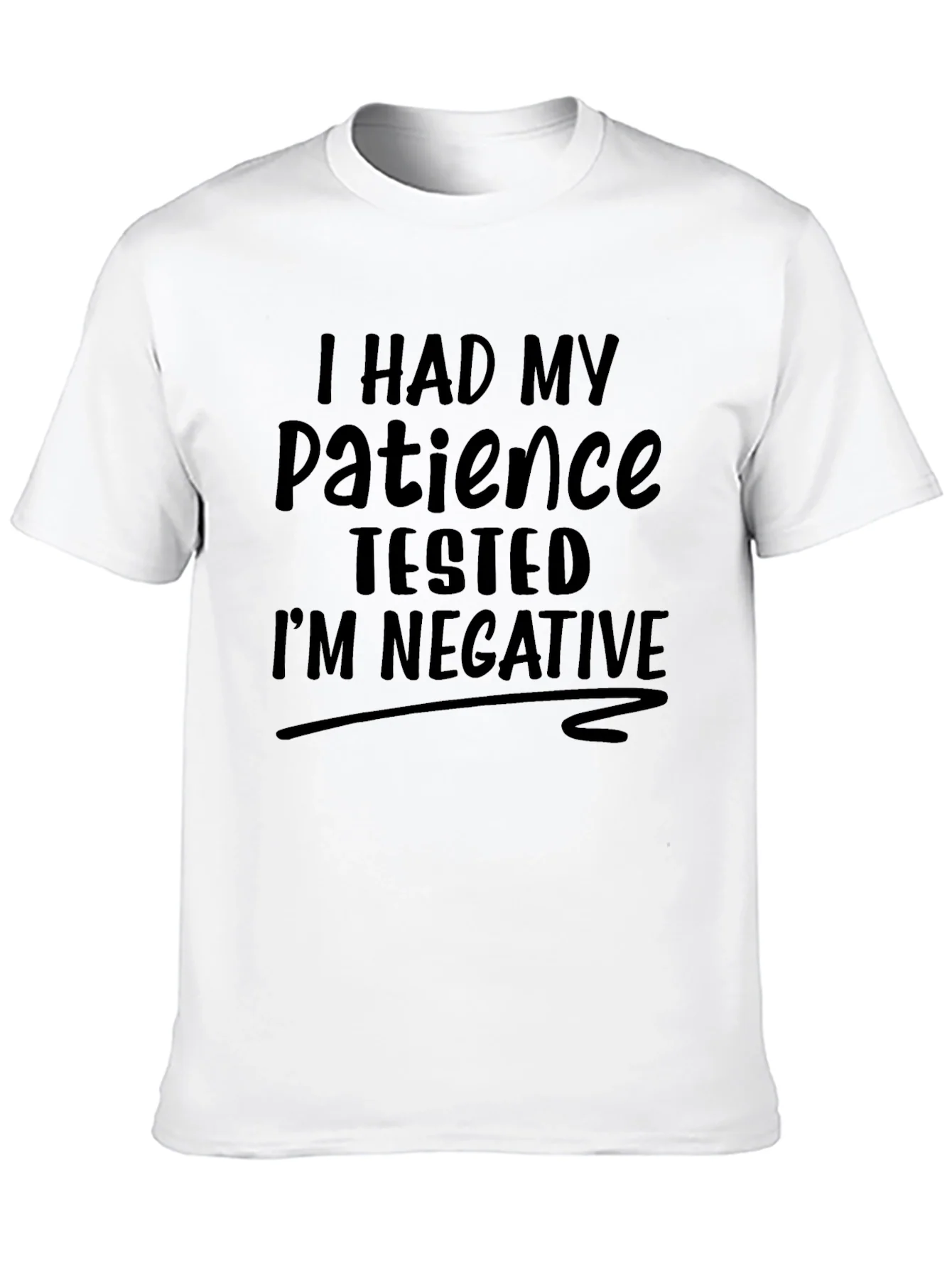 Camiseta Negra: Paciencia Probada - ?Soy Negativo!