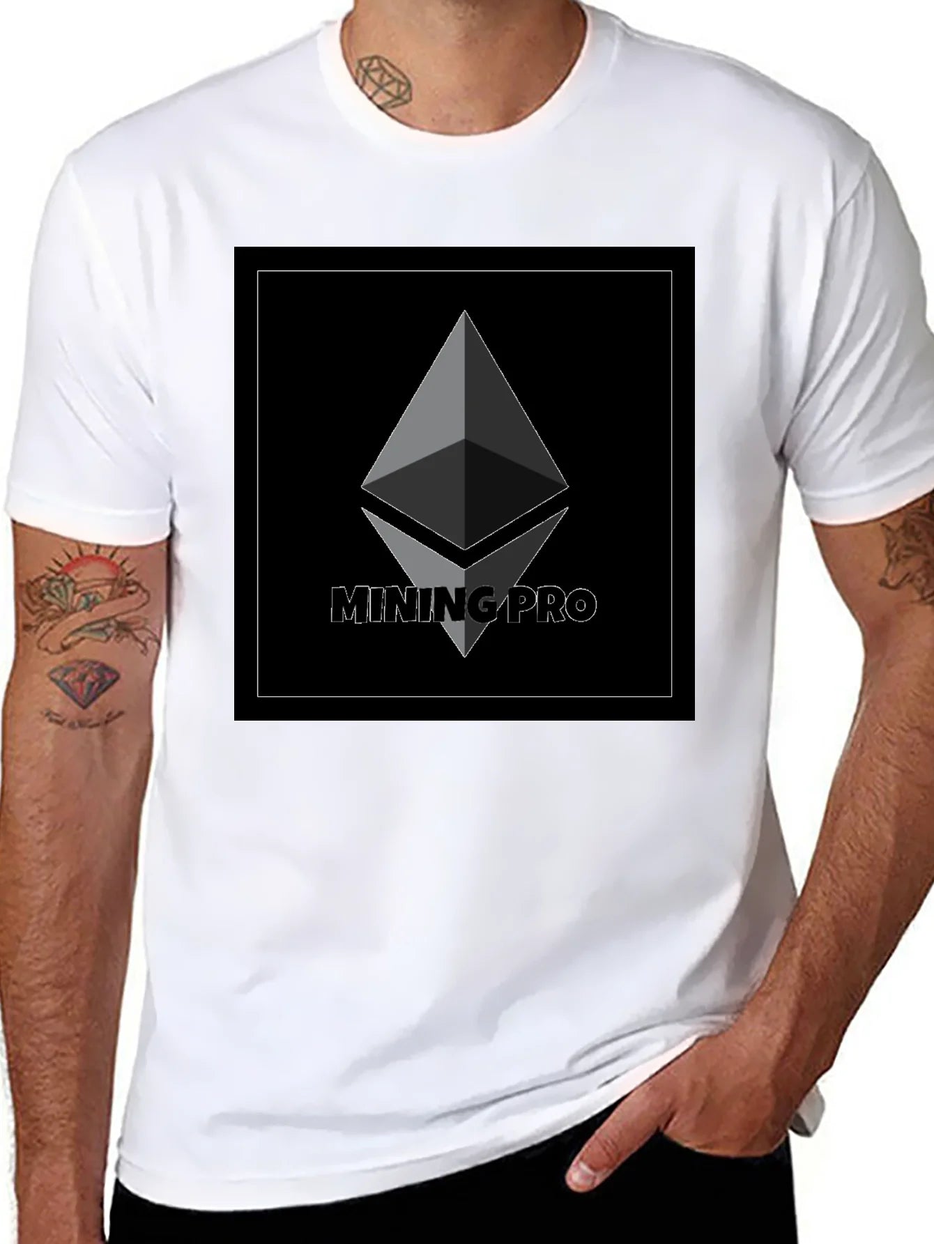 Camiseta Negra Mining Pro - Dise?o Cripto