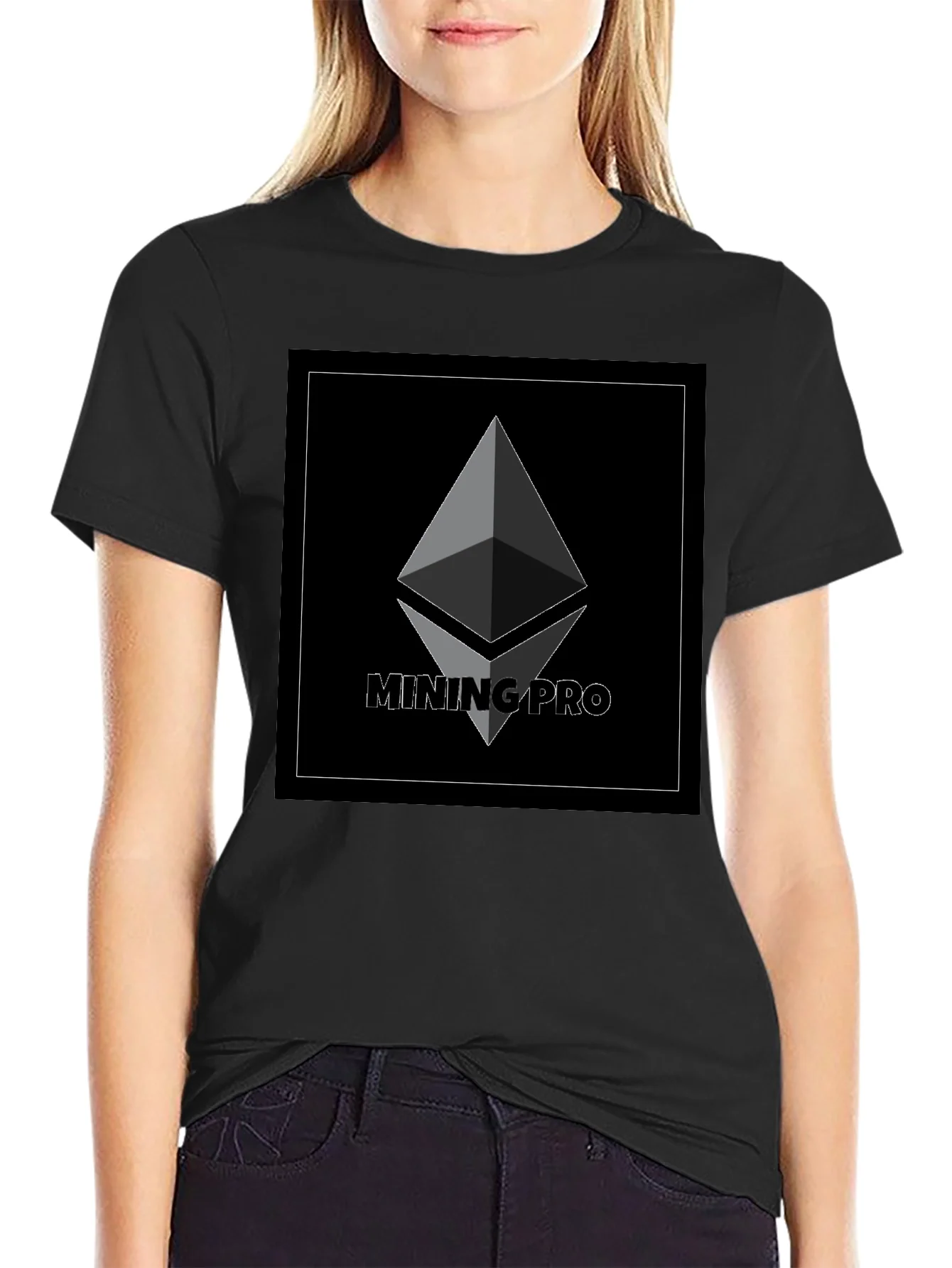 Camiseta Negra Mining Pro - Dise?o Cripto