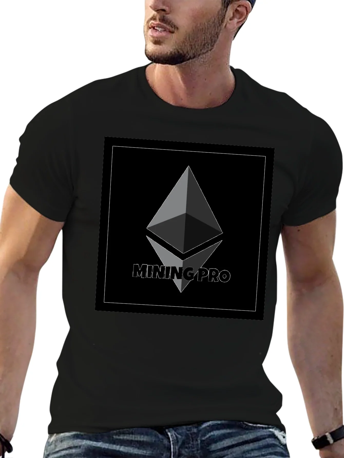 Camiseta Negra Mining Pro - Dise?o Cripto