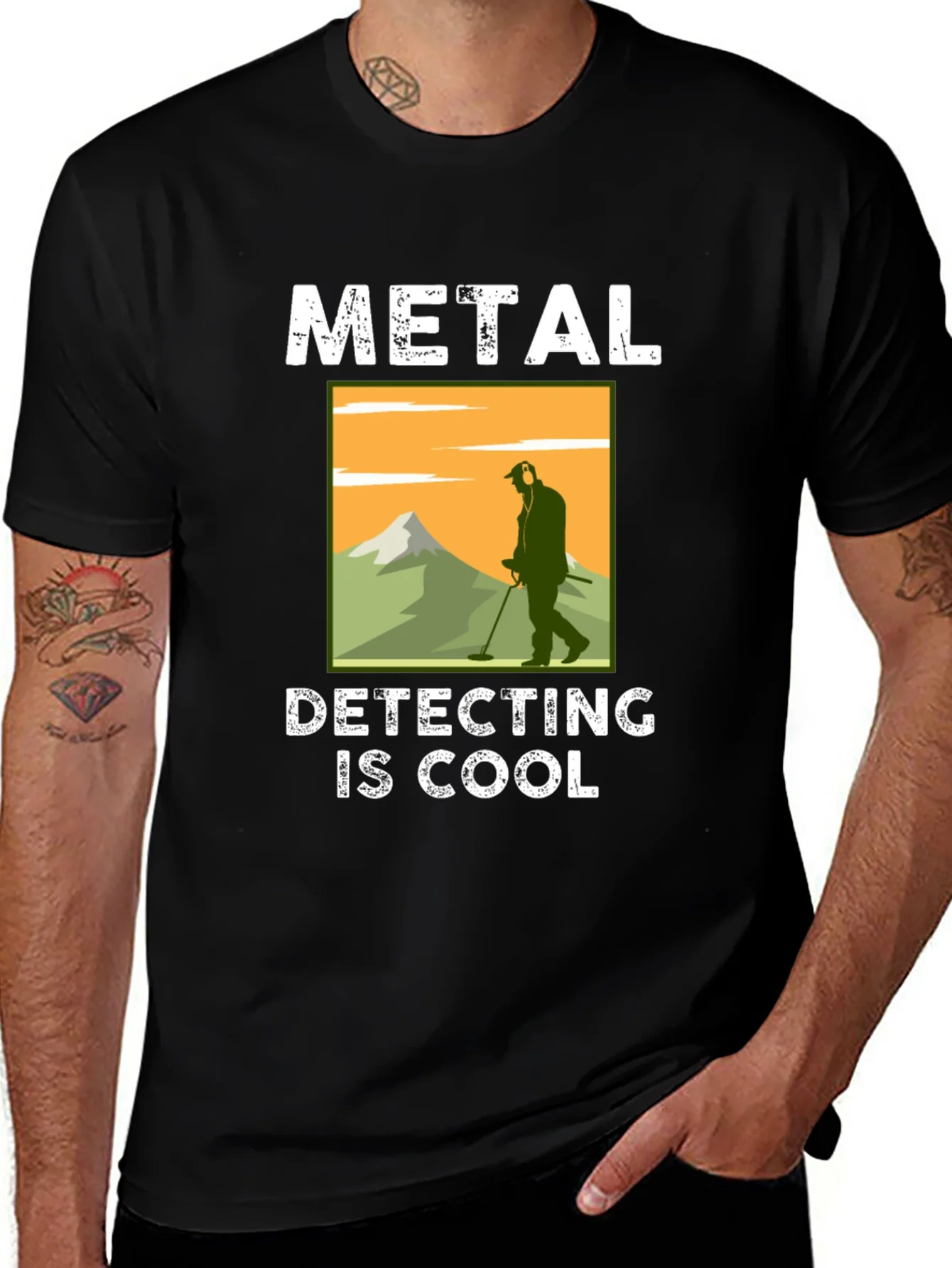 Camiseta Negra: Metal Detecting Is Cool