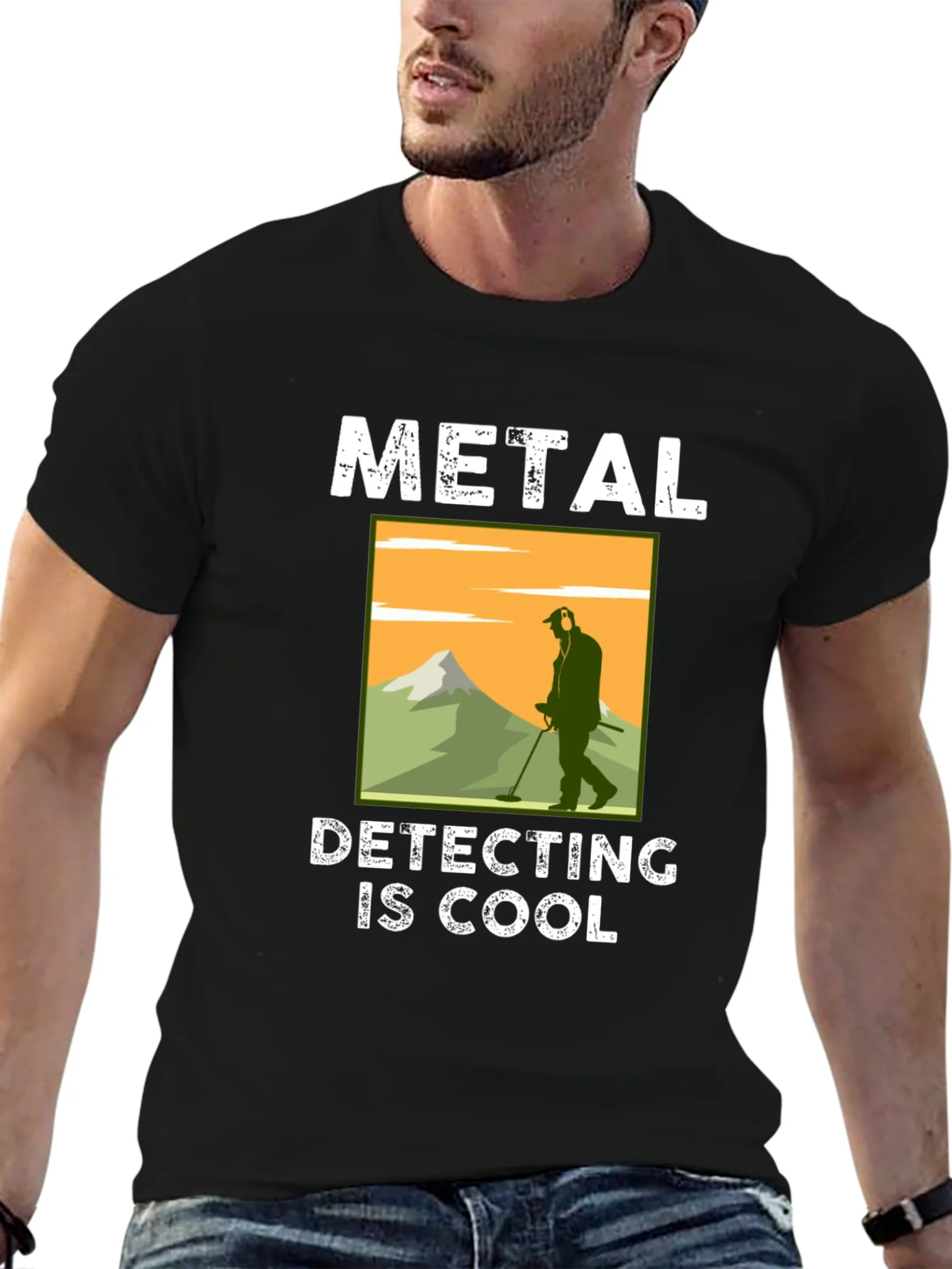 Camiseta Negra: Metal Detecting Is Cool