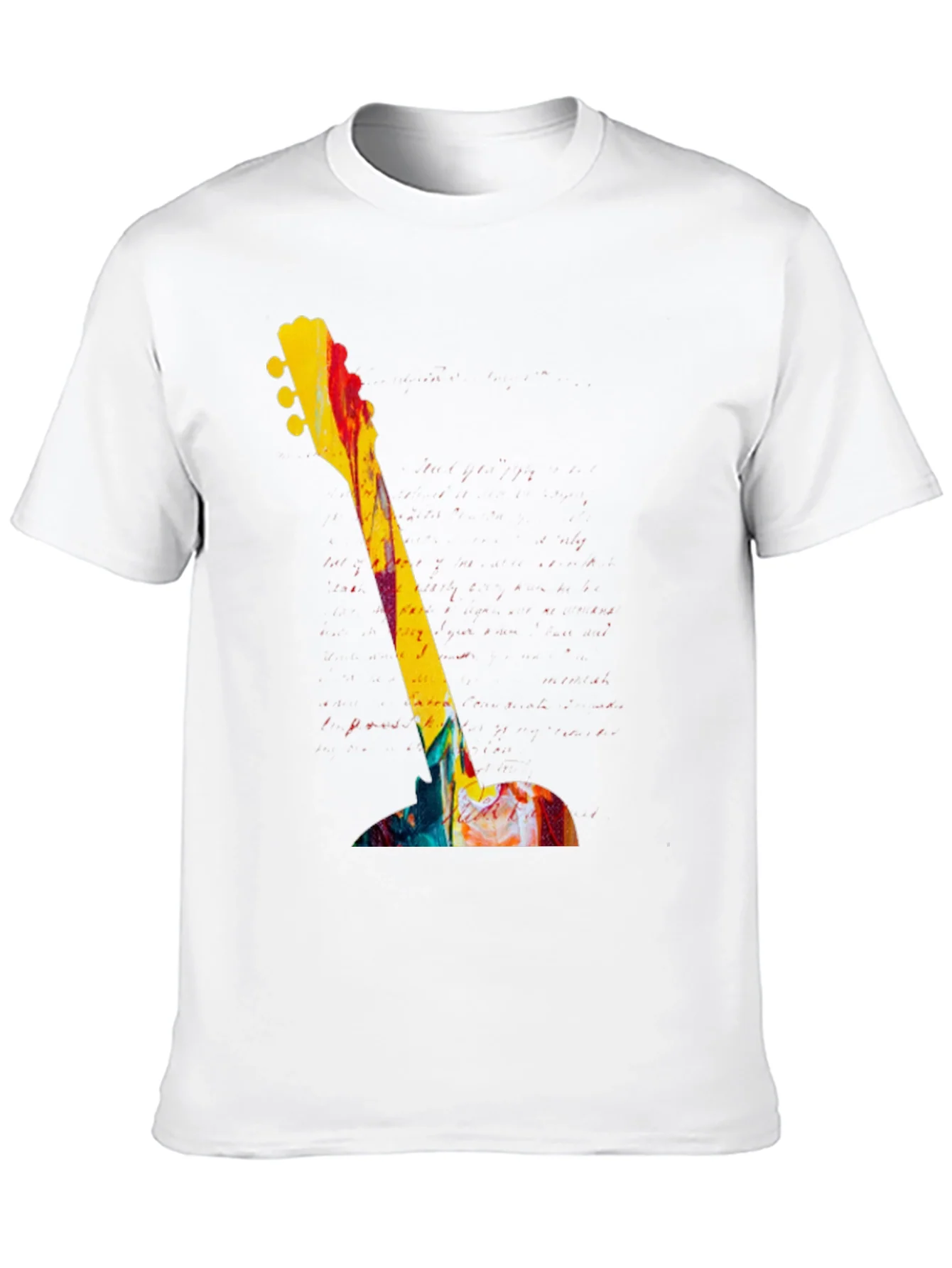 Rebbecca Abstract Guitar Graphic Tee - Bold Artistic Design