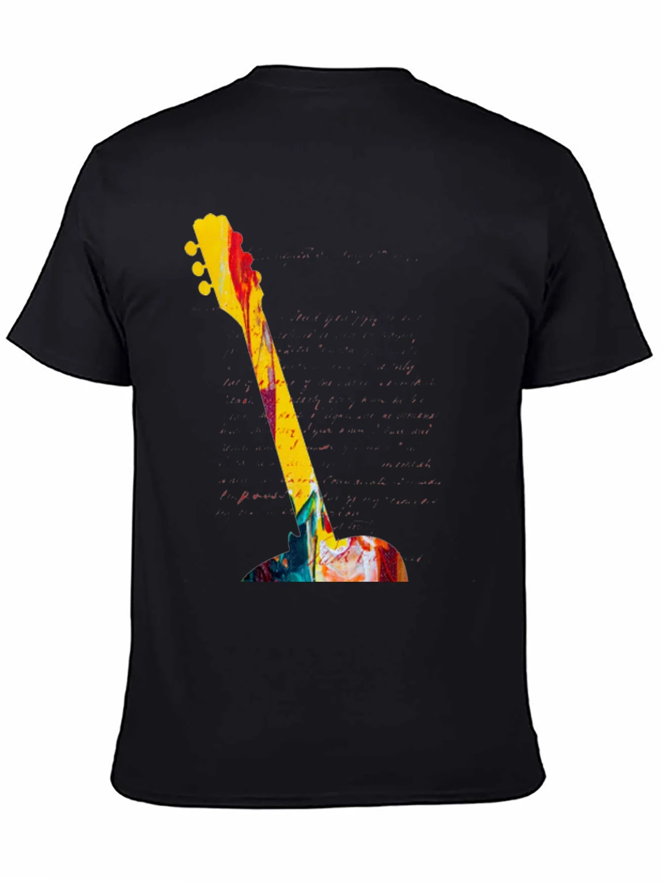 Rebbecca Abstract Guitar Graphic Tee - Bold Artistic Design