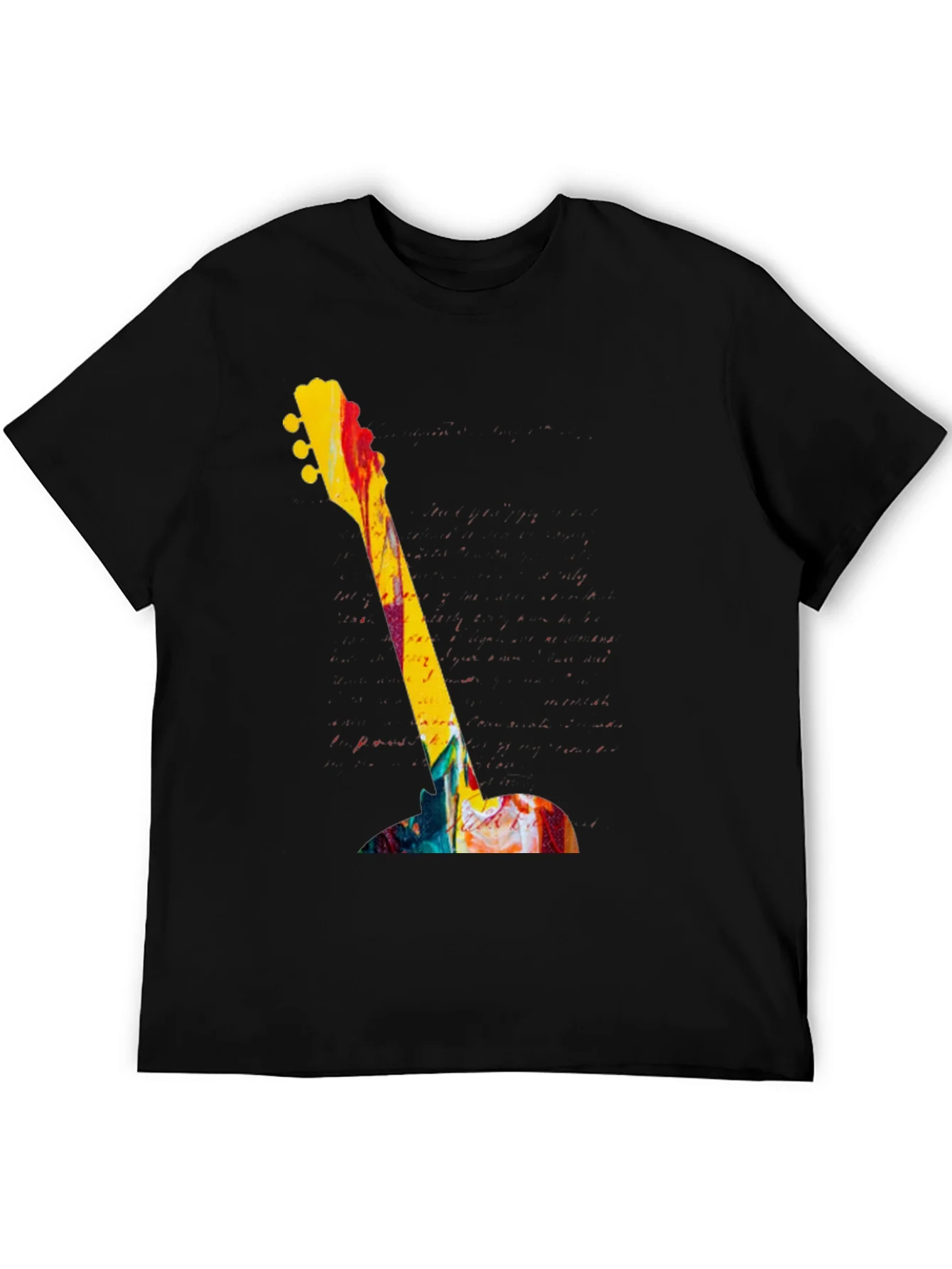 Rebbecca Abstract Guitar Graphic Tee - Bold Artistic Design