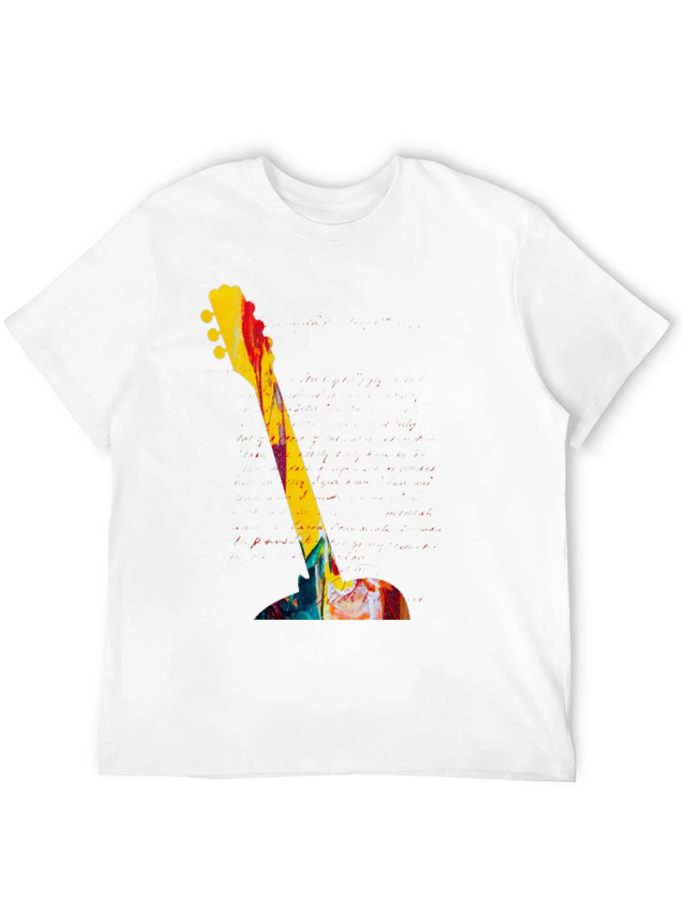Rebbecca Abstract Guitar Graphic Tee - Bold Artistic Design