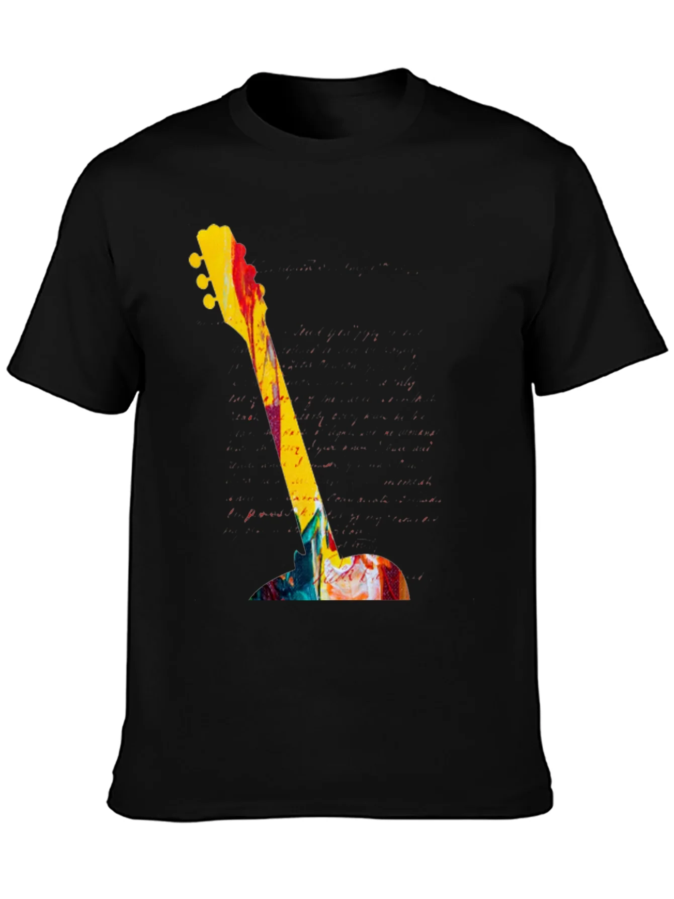 Rebbecca Abstract Guitar Graphic Tee - Bold Artistic Design