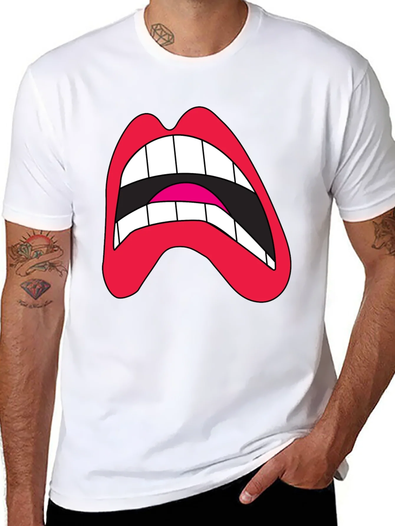 Rebbecca Loud Mouth Graphic Tee - Black Cotton Blend