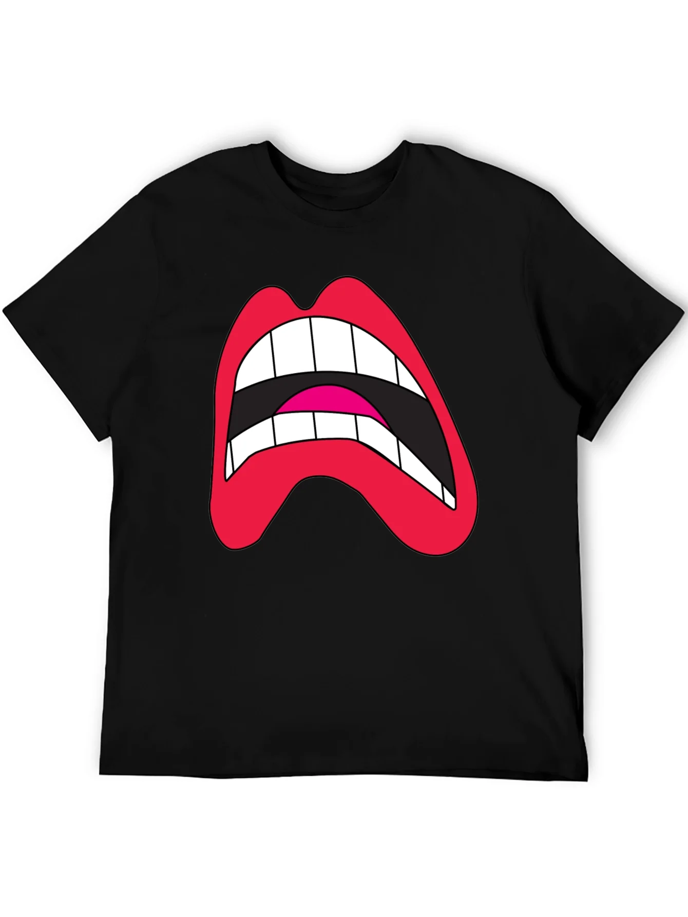 Rebbecca Loud Mouth Graphic Tee - Black Cotton Blend