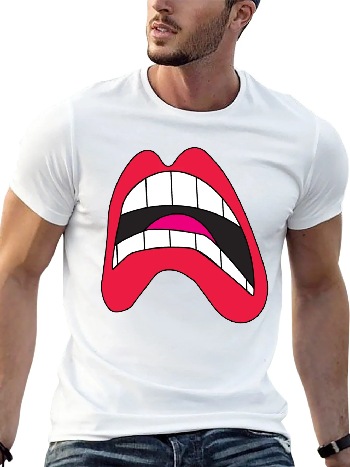 Rebbecca Loud Mouth Graphic Tee - Black Cotton Blend