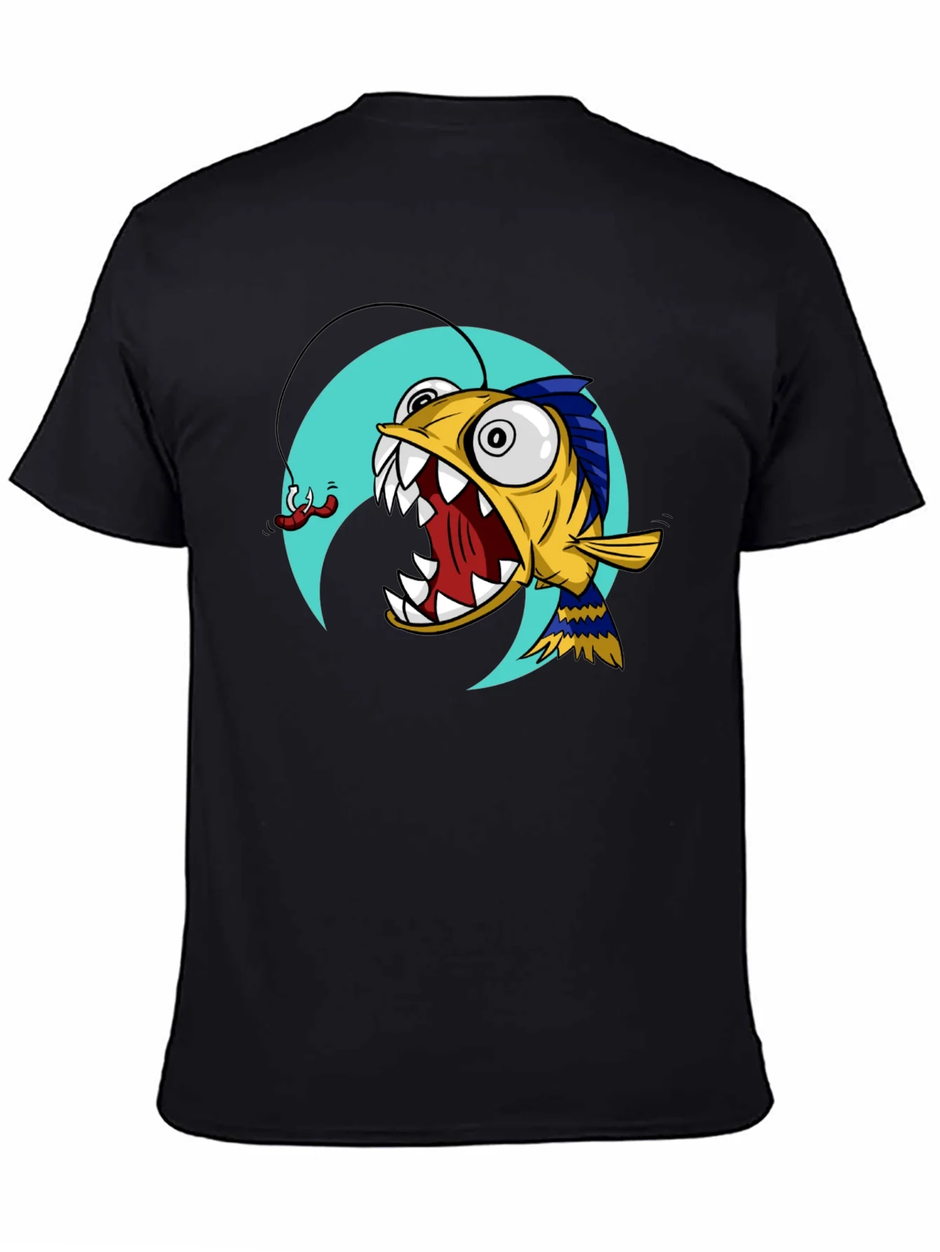 Rebbecca Angler Fish Graphic T-Shirt - Black Cotton Tee