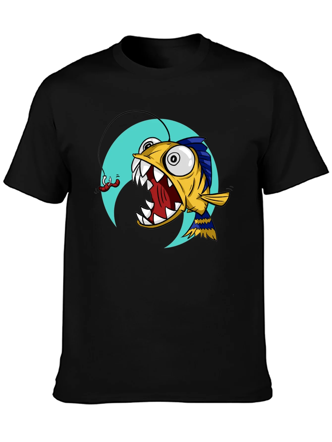 Rebbecca Angler Fish Graphic T-Shirt - Black Cotton Tee