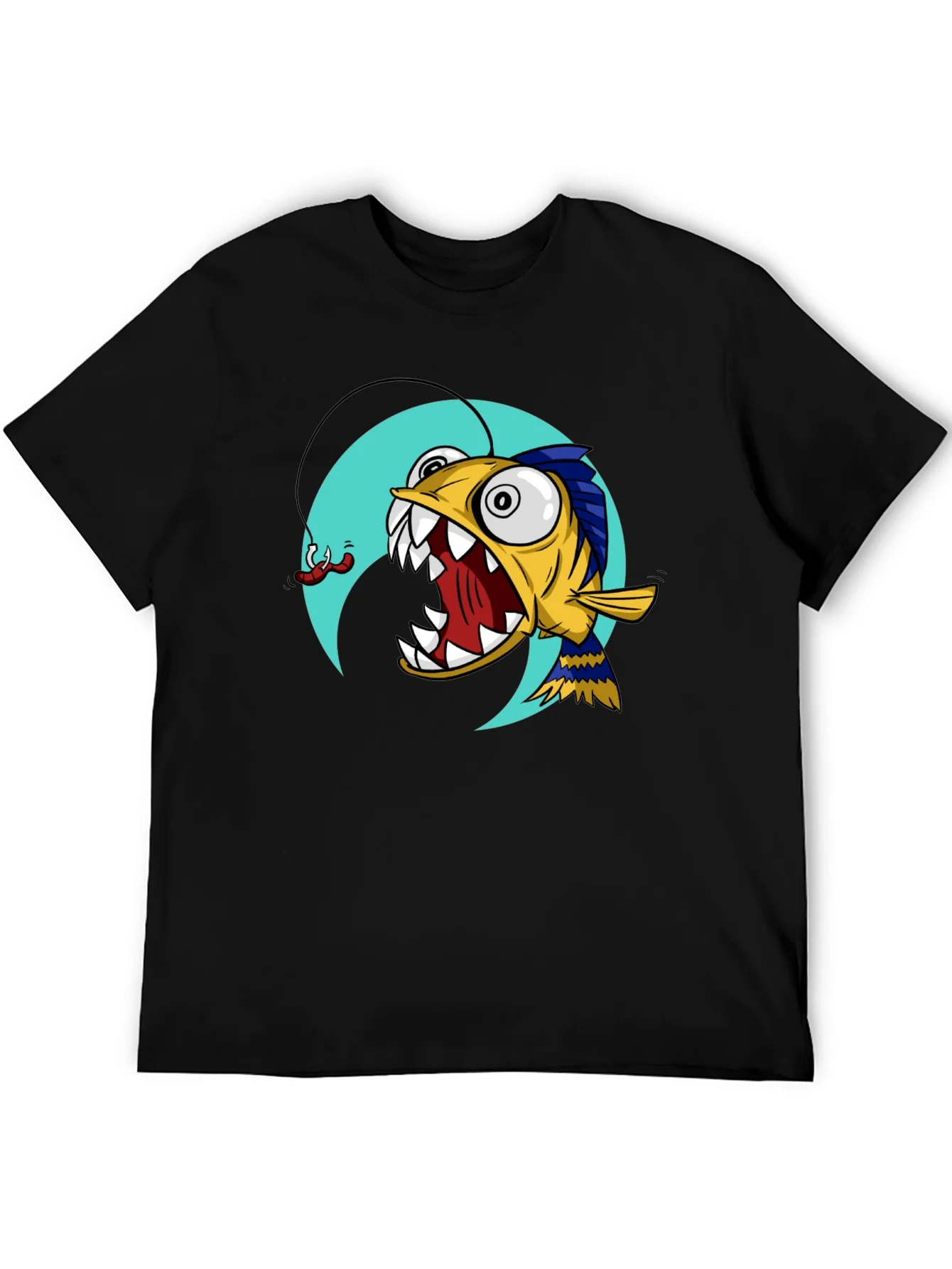 Rebbecca Angler Fish Graphic T-Shirt - Black Cotton Tee