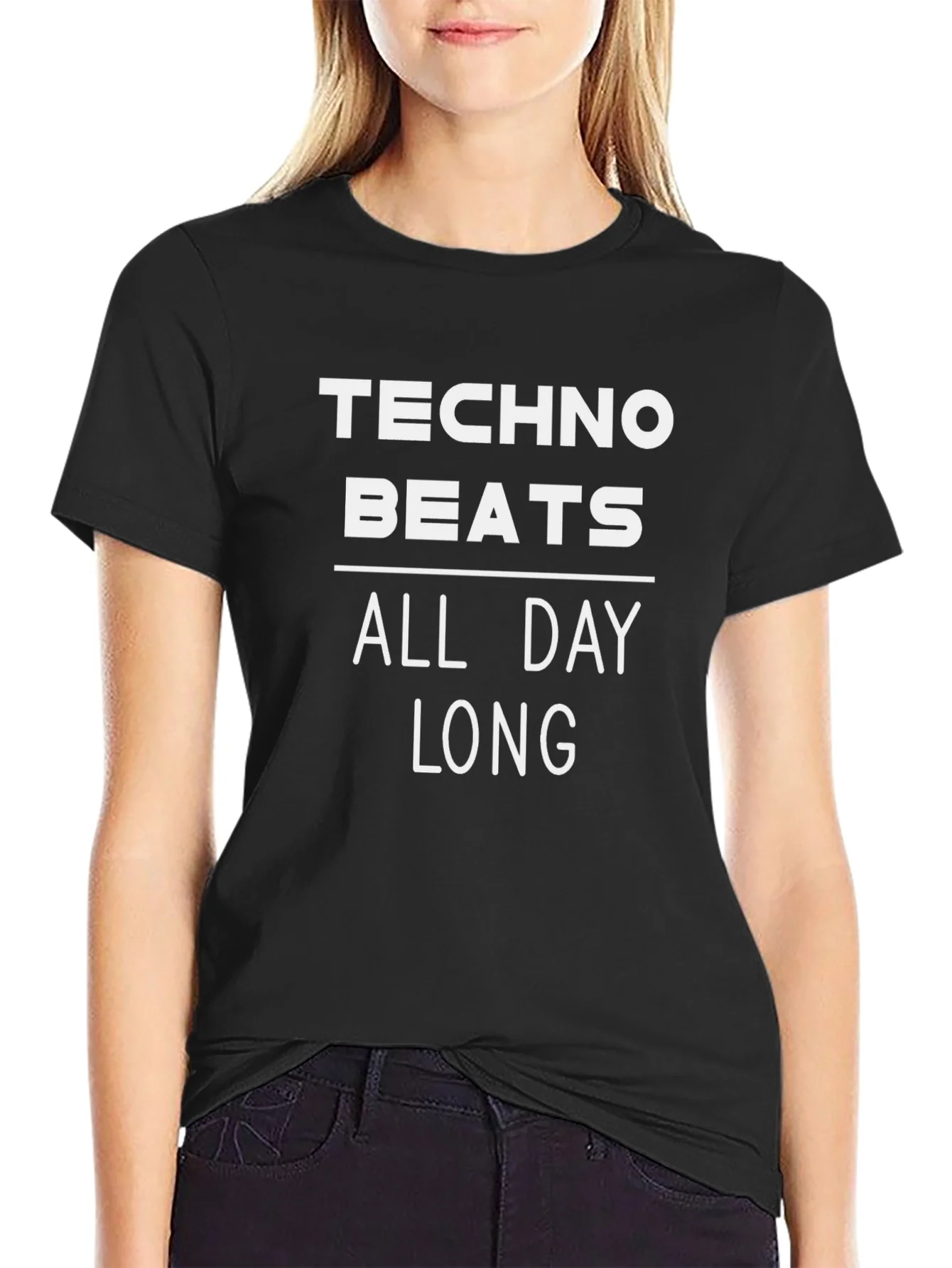 Rebbecca Techno Beats All Day Long Graphic Tee