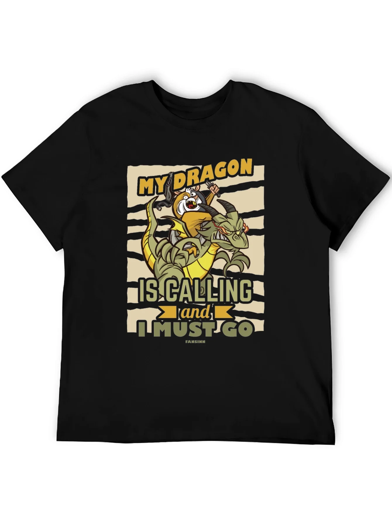 Camiseta Negra My Dragon is Calling