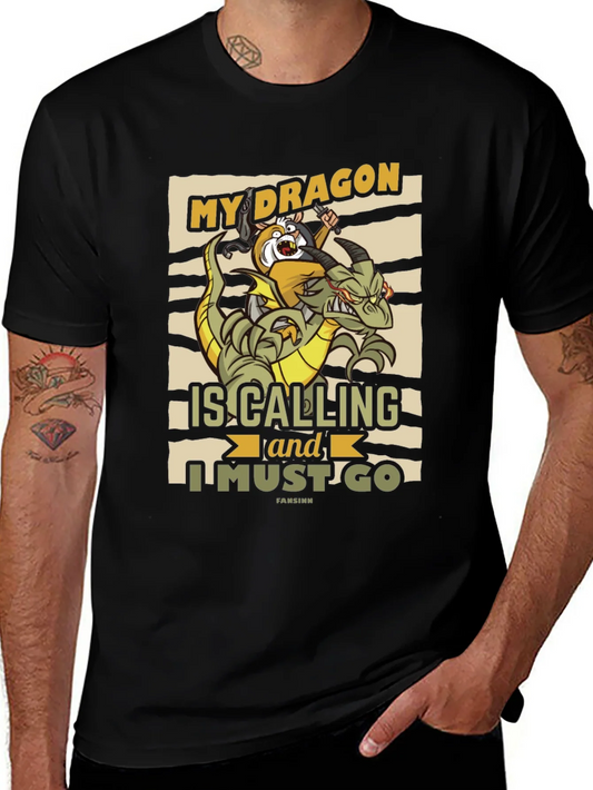Camiseta Negra My Dragon is Calling