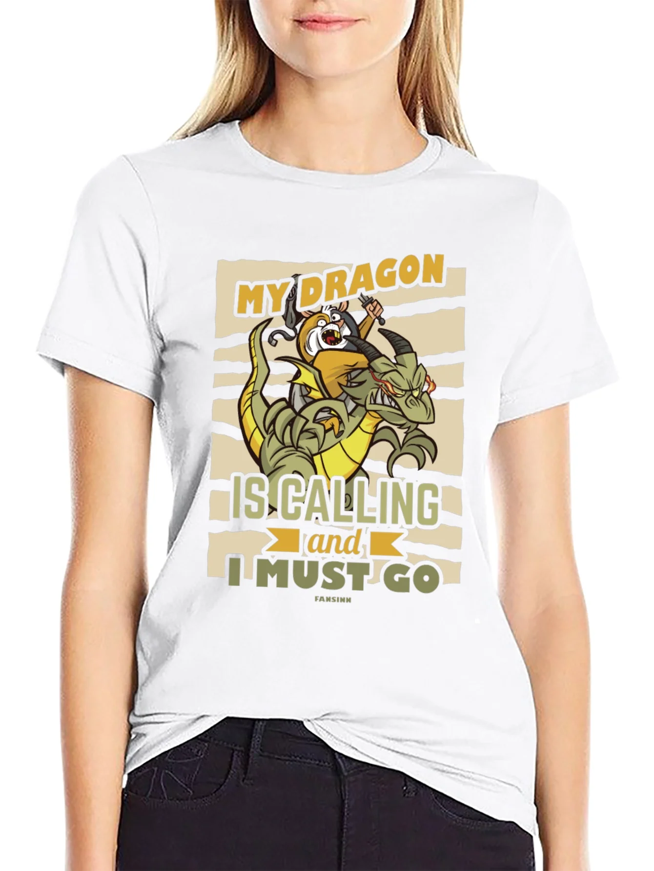 Camiseta Negra My Dragon is Calling