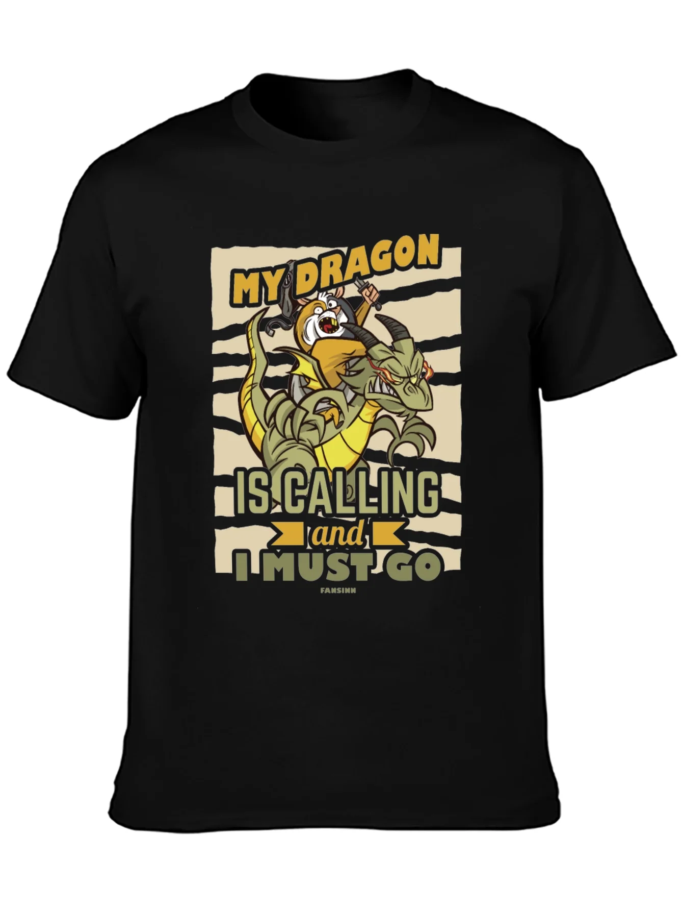 Camiseta Negra My Dragon is Calling