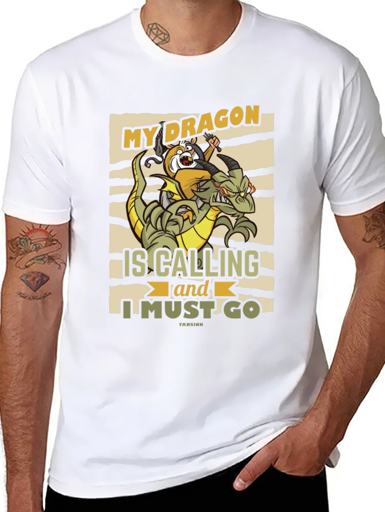 Camiseta Negra My Dragon is Calling