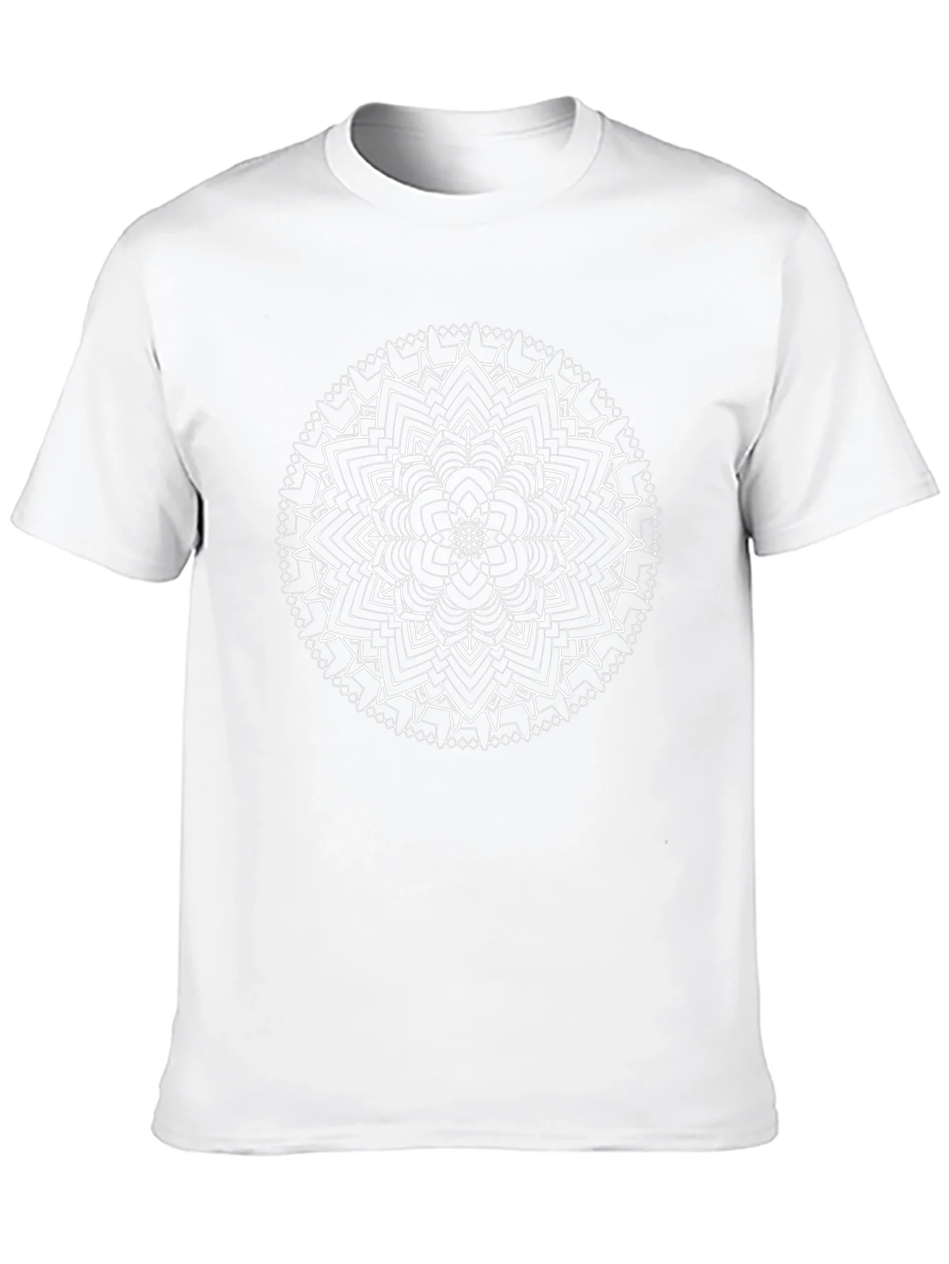 Camiseta Negra Mandala Abstracta Hombre Casual