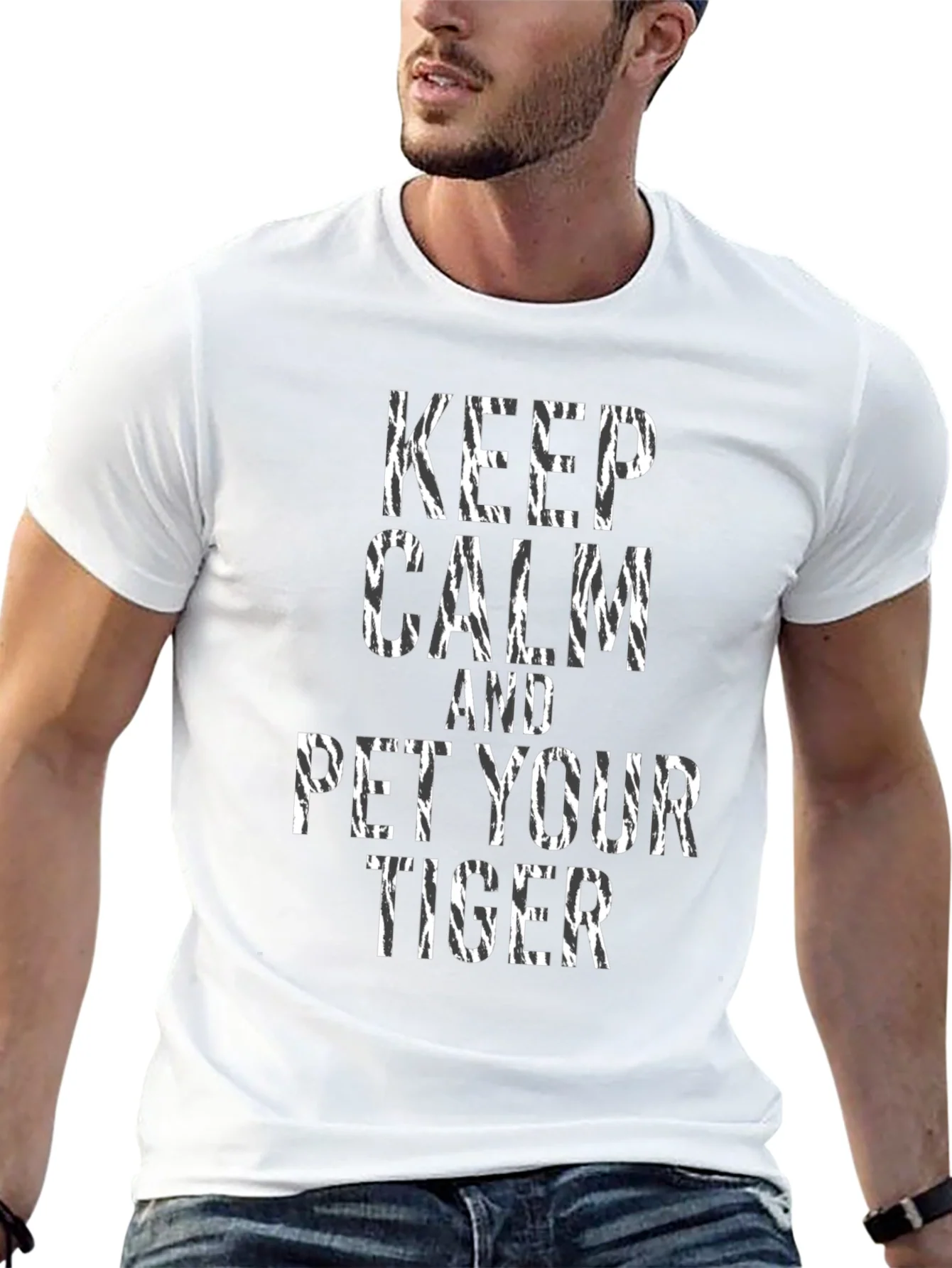 Rebbecca Keep Calm and Pet Your Tiger Graphic T-Shirt