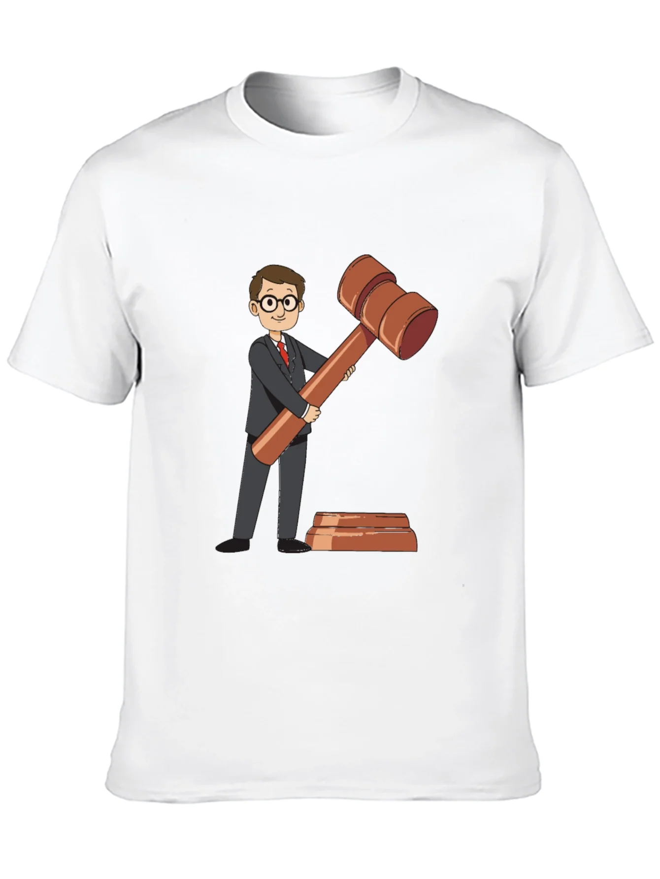 Camiseta Negra con Dise?o de Abogado y Mazo