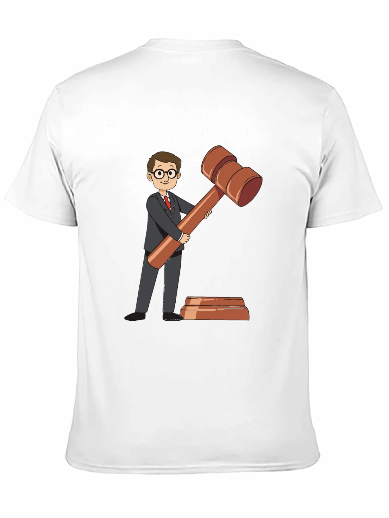 Camiseta Negra con Dise?o de Abogado y Mazo